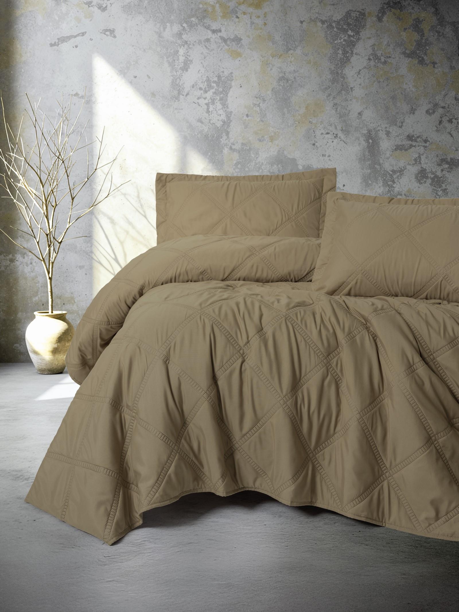 Serra Çift Kişilik Yatak Örtüsü Tila Bej