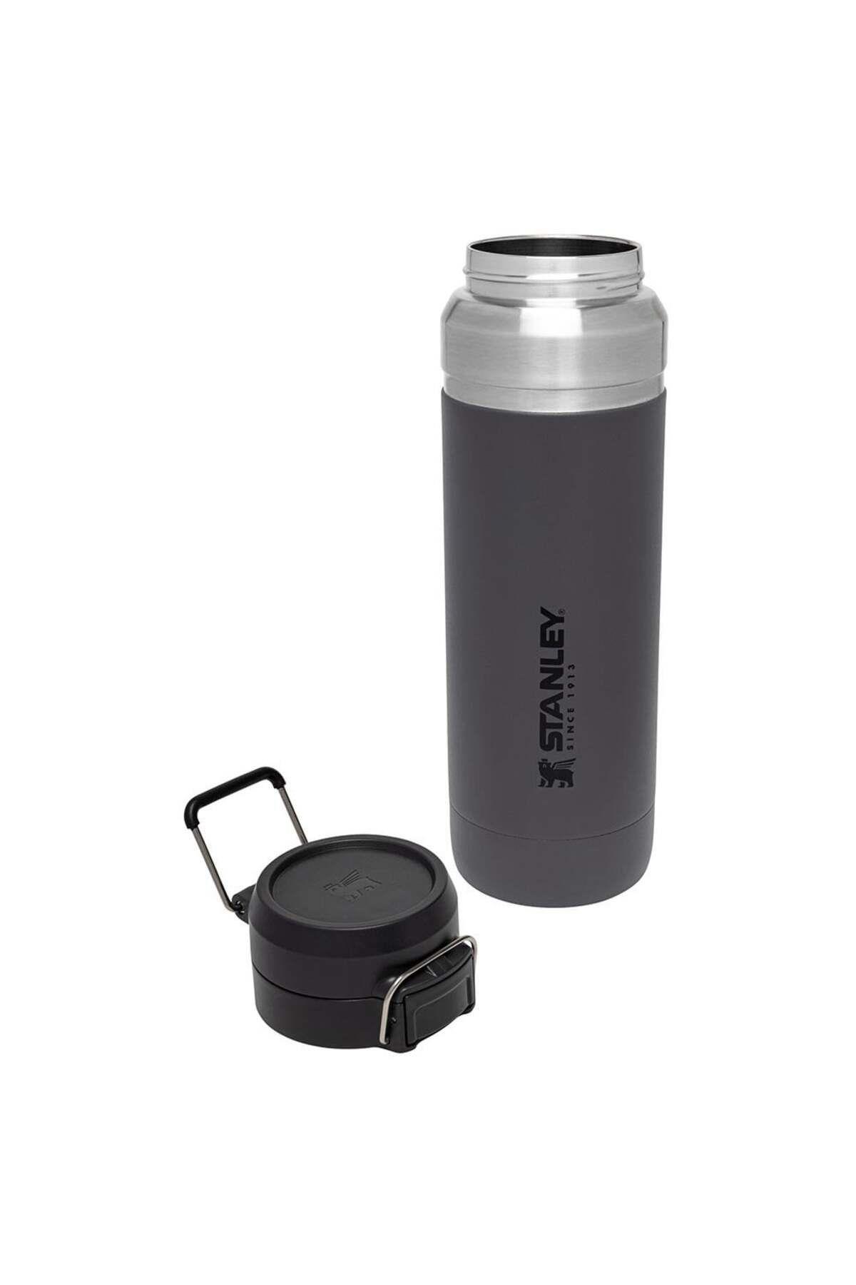 Gourde Stanley Quick-Flip 1,06 L (36 Oz) - Acier Inoxydable - Isolation Sous Vide - Couvercle à Bouton Poussoir - Noir - 2