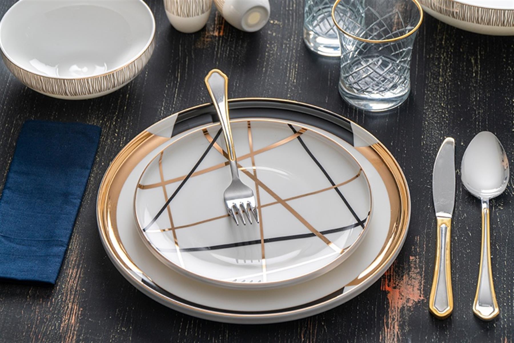 Viola 57 Parça Porselen 12 Kişilik Yemek Takımı