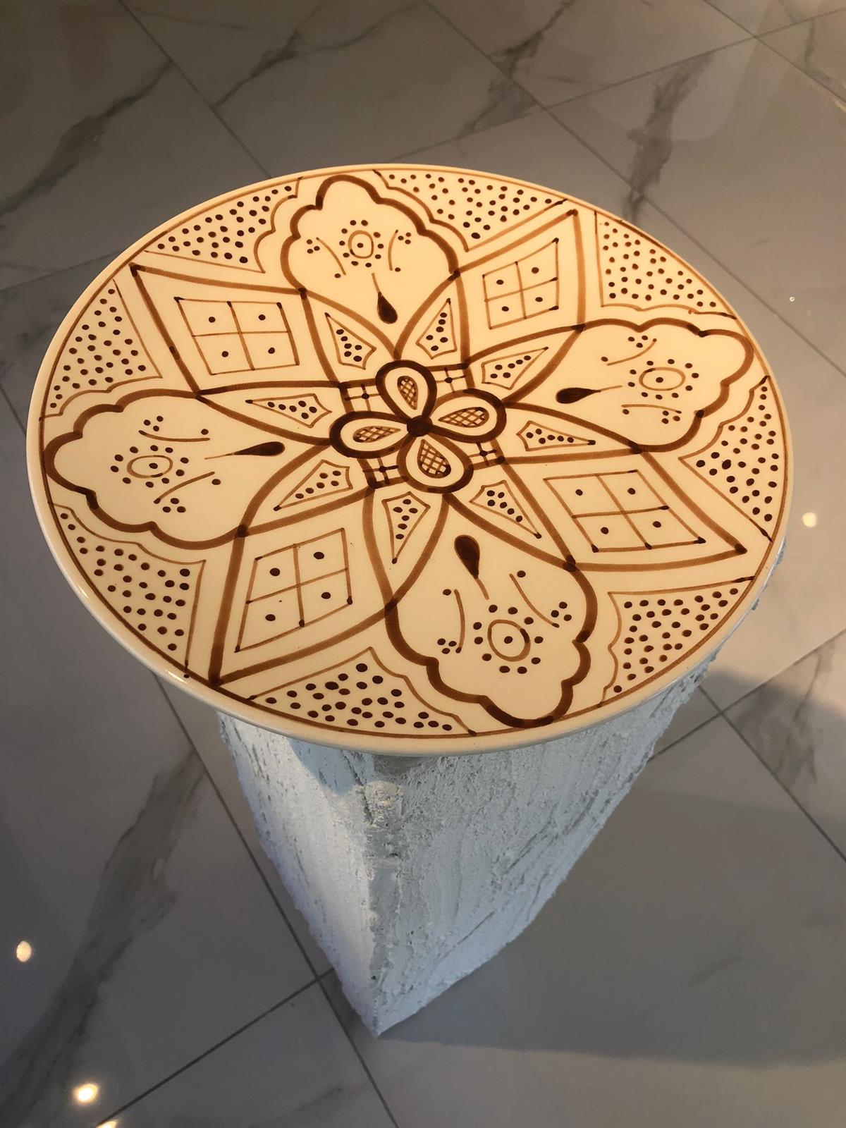 SALEEN ART L KAHVE DESENLİ YEMEK TABAĞI