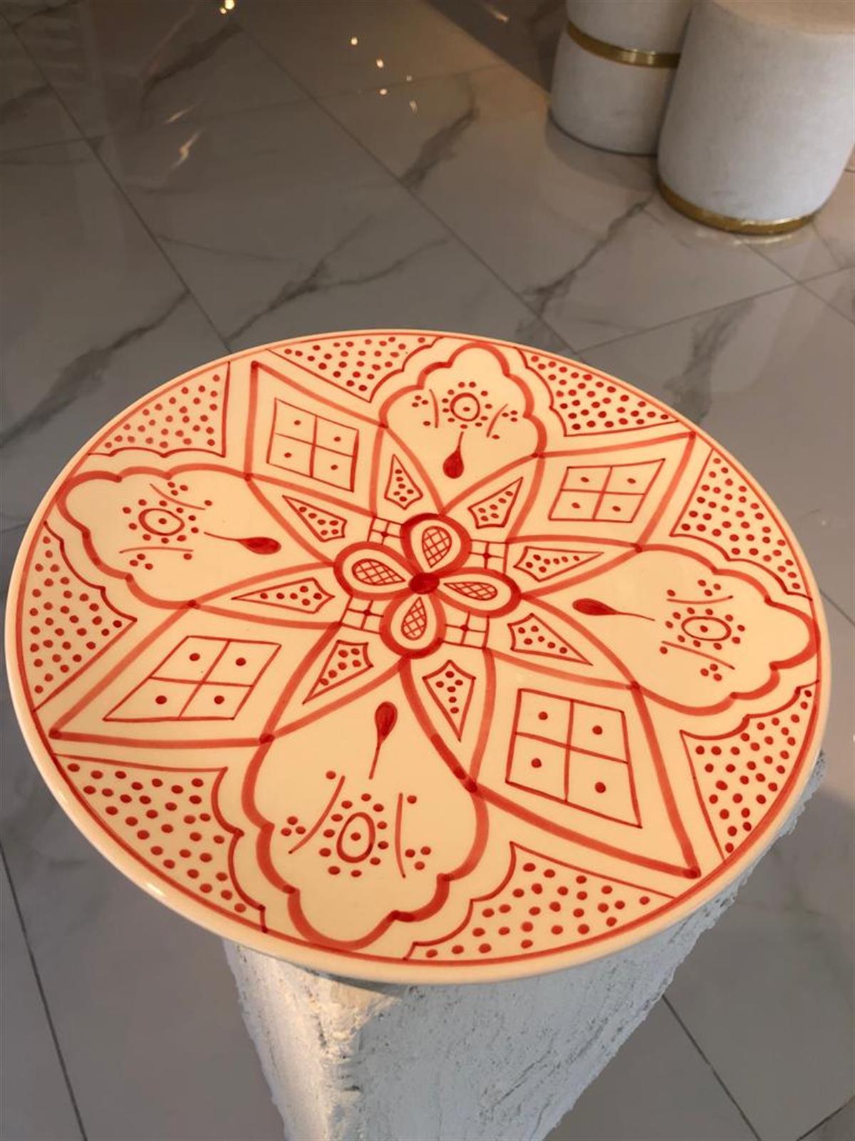 SALEEN ART L KIRMIZI DESENLİ YEMEK TABAĞI
