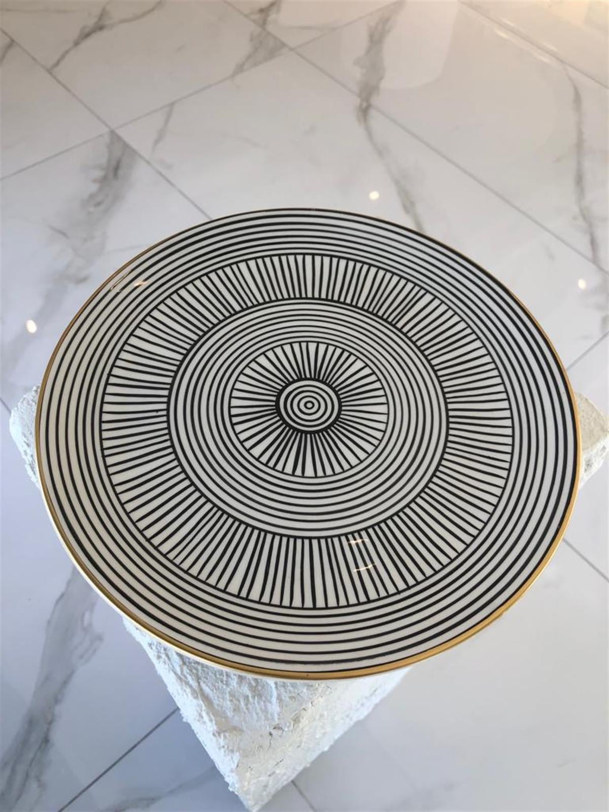 SALEEN ART M ÇİZGİ DESEN YEMEK TABAĞI