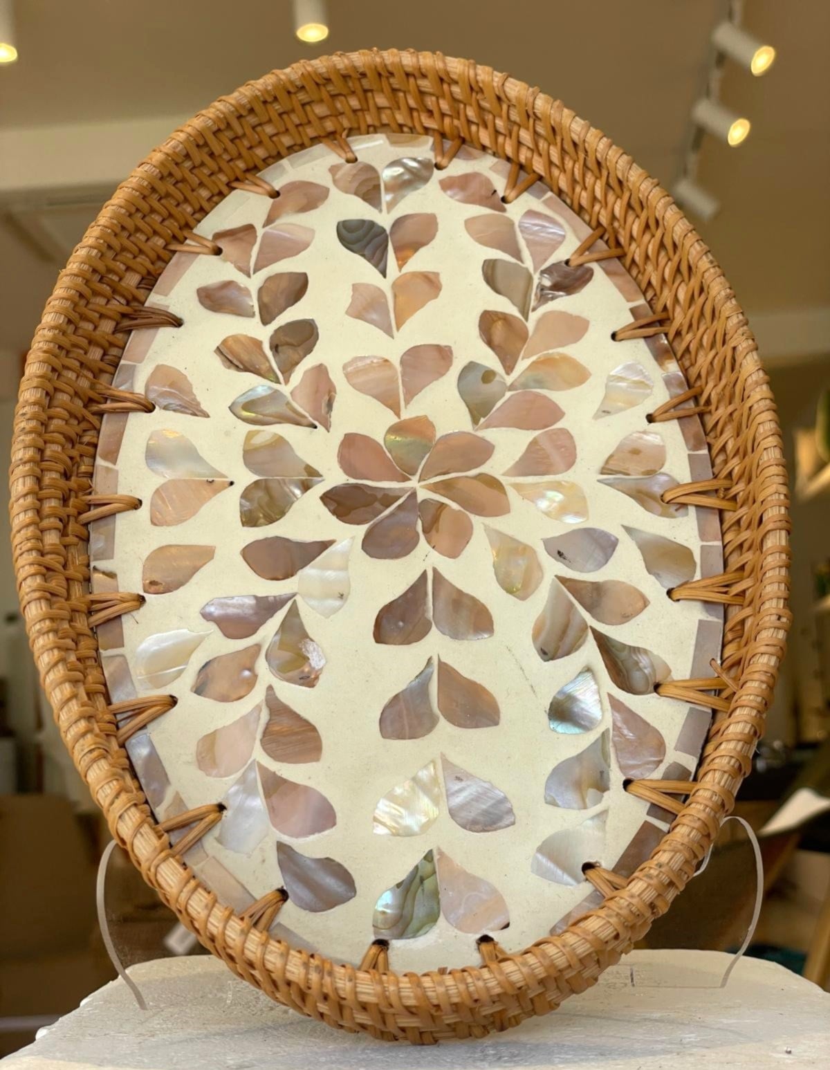 RATTAN DETAYLI ELİPS TEPSİ