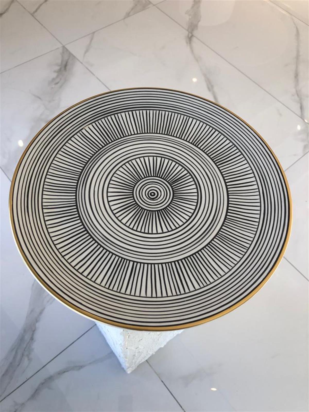 SALEEN ART L ÇİZGİ DESEN YEMEK TABAĞI