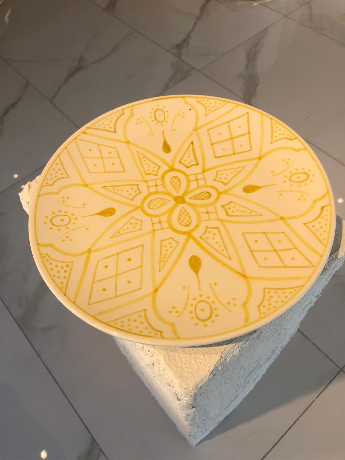 SALEEN ART M SARI DESENLİ YEMEK TABAĞI