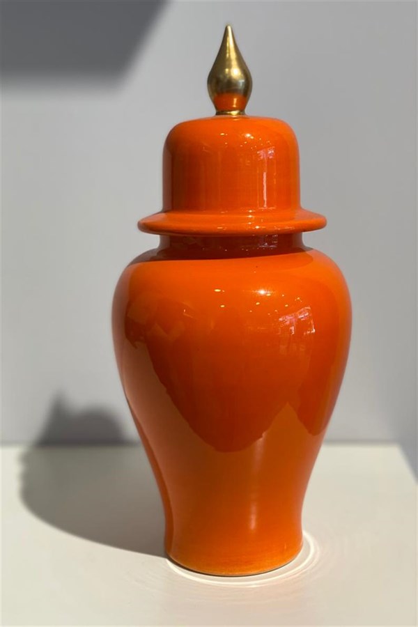 SALEEN ART EL BOYAMASI TURUNCU ŞAH KÜP 12 CM