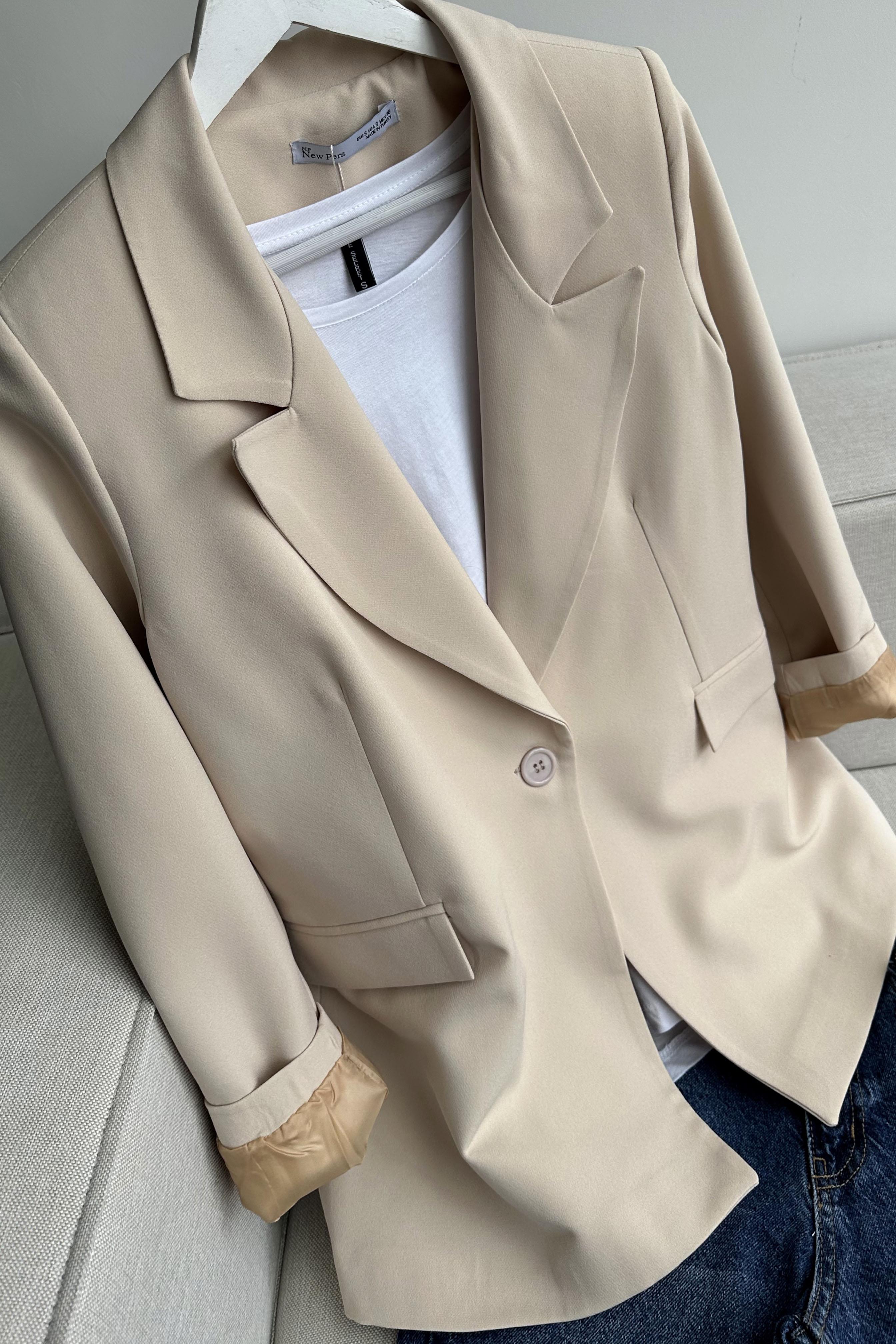 Daldiwon Astarlı Blazer Ceket Taş