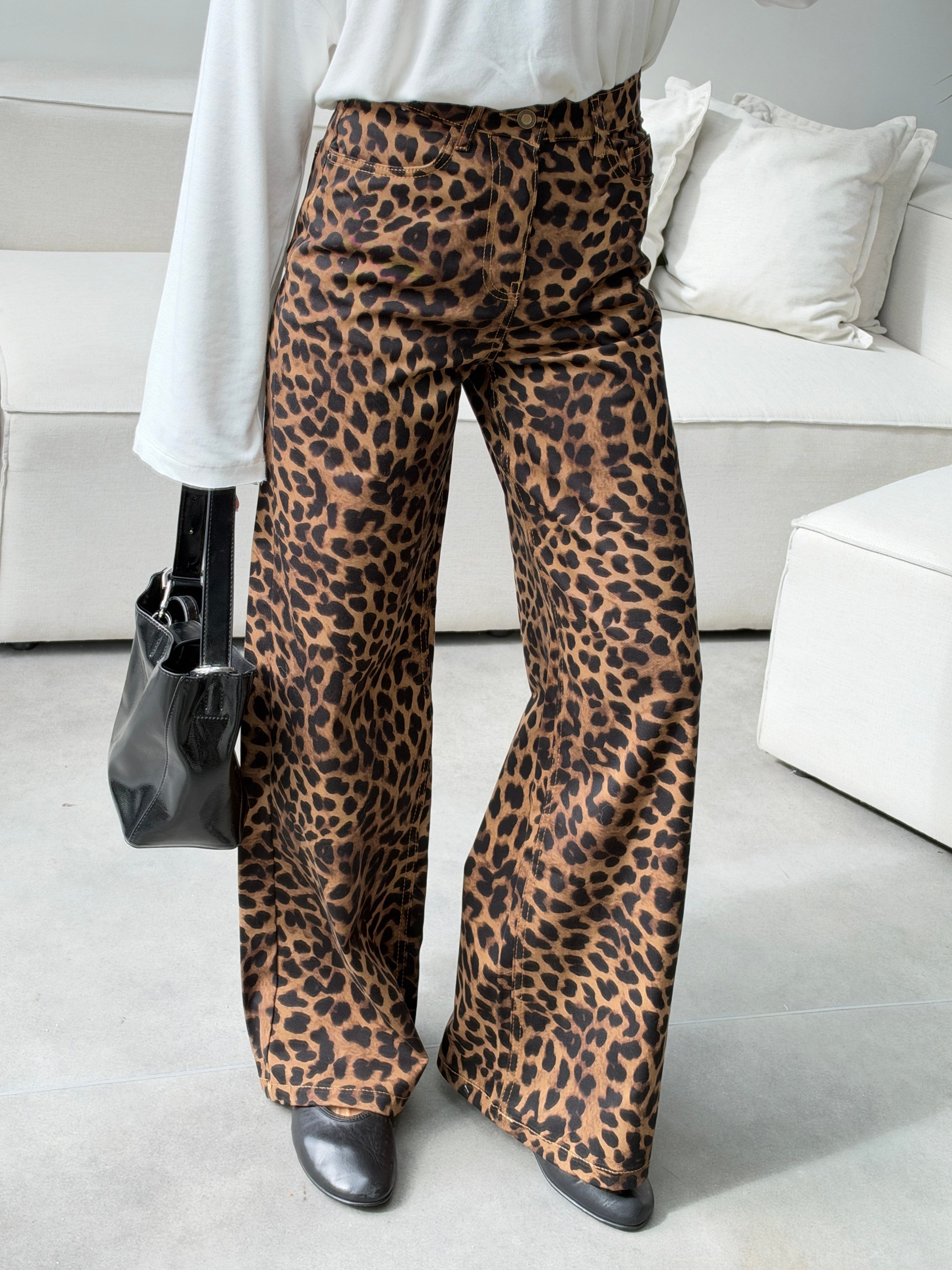 Leopar Desen Lüx Kalite Jean Pantolon 