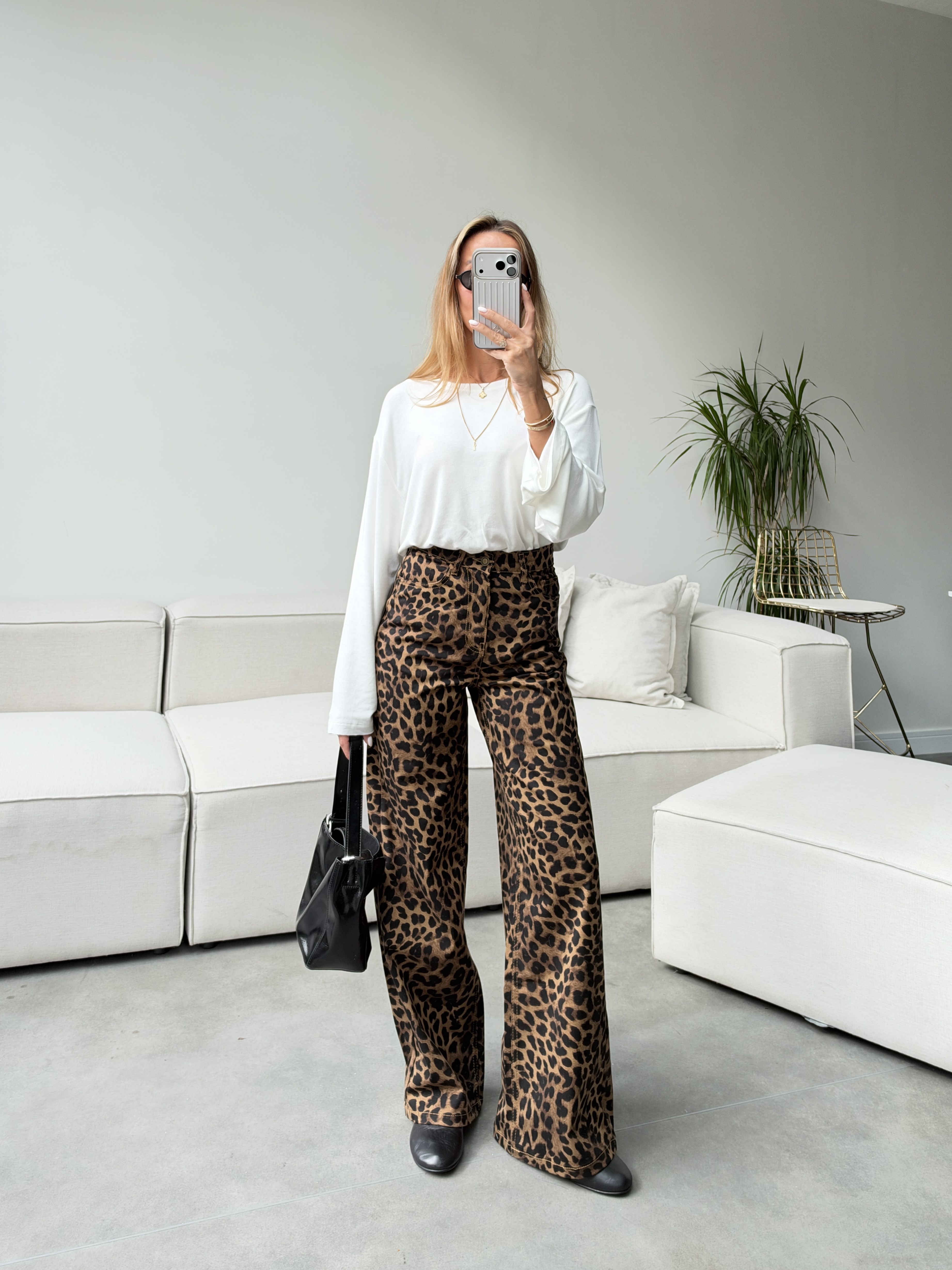 Leopar Desen Lüx Kalite Jean Pantolon 