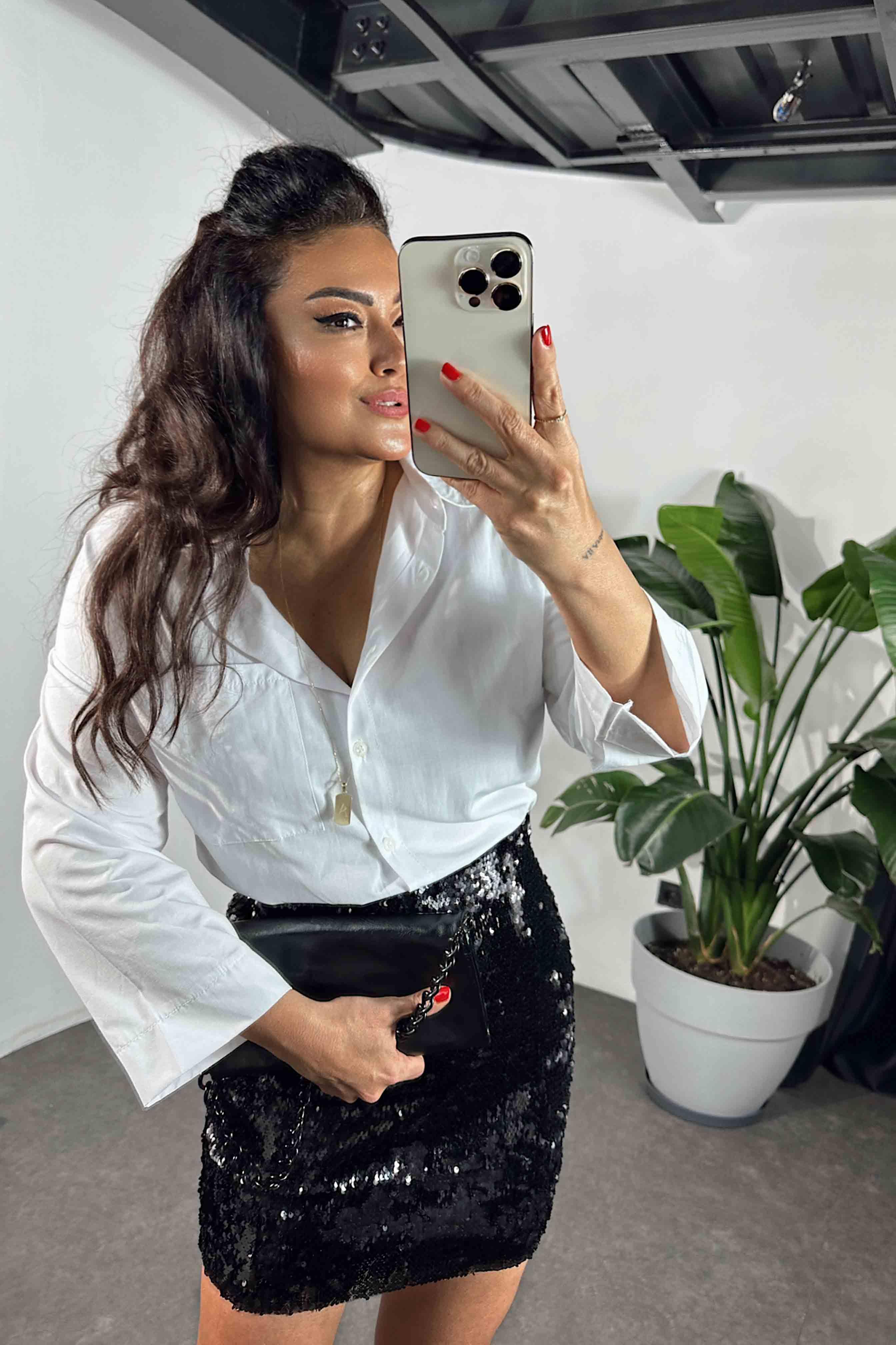 Marka Model Liklralı Astarlı Mini Payet Etek Siyah