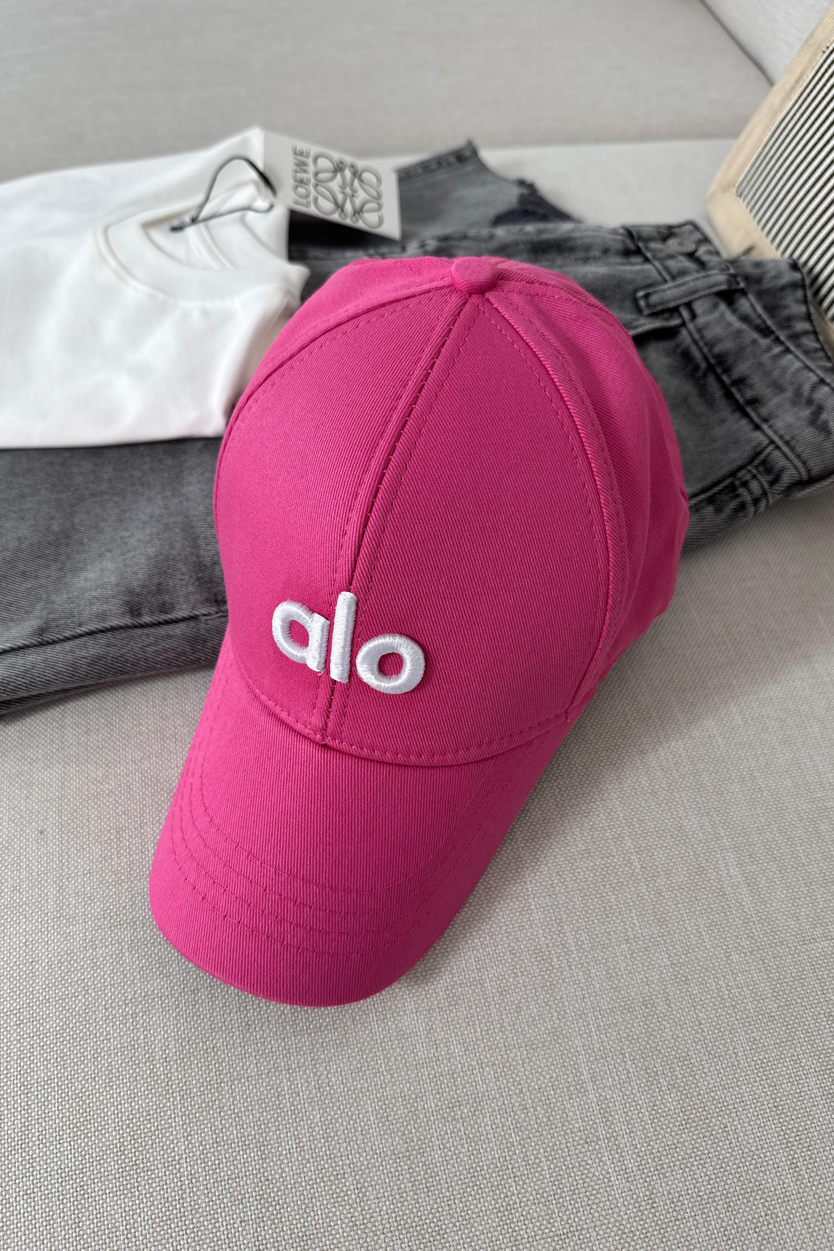 Marka Muadil Logo Baskılı Unisex Spor Şapka Fuşya