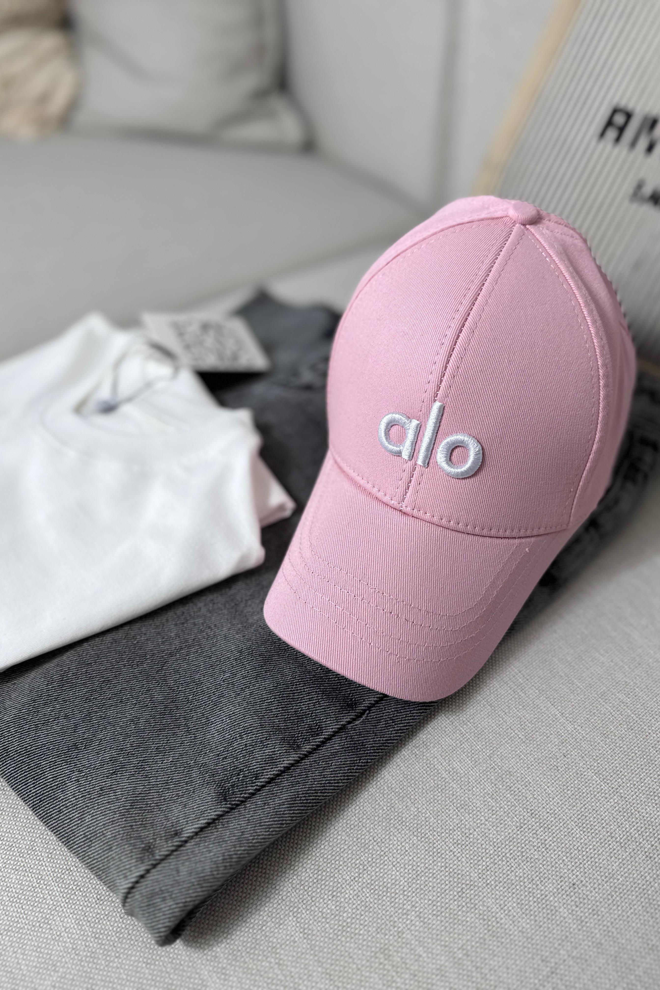 Marka Muadil Logo Baskılı Unisex Spor Şapka Toz Pembe