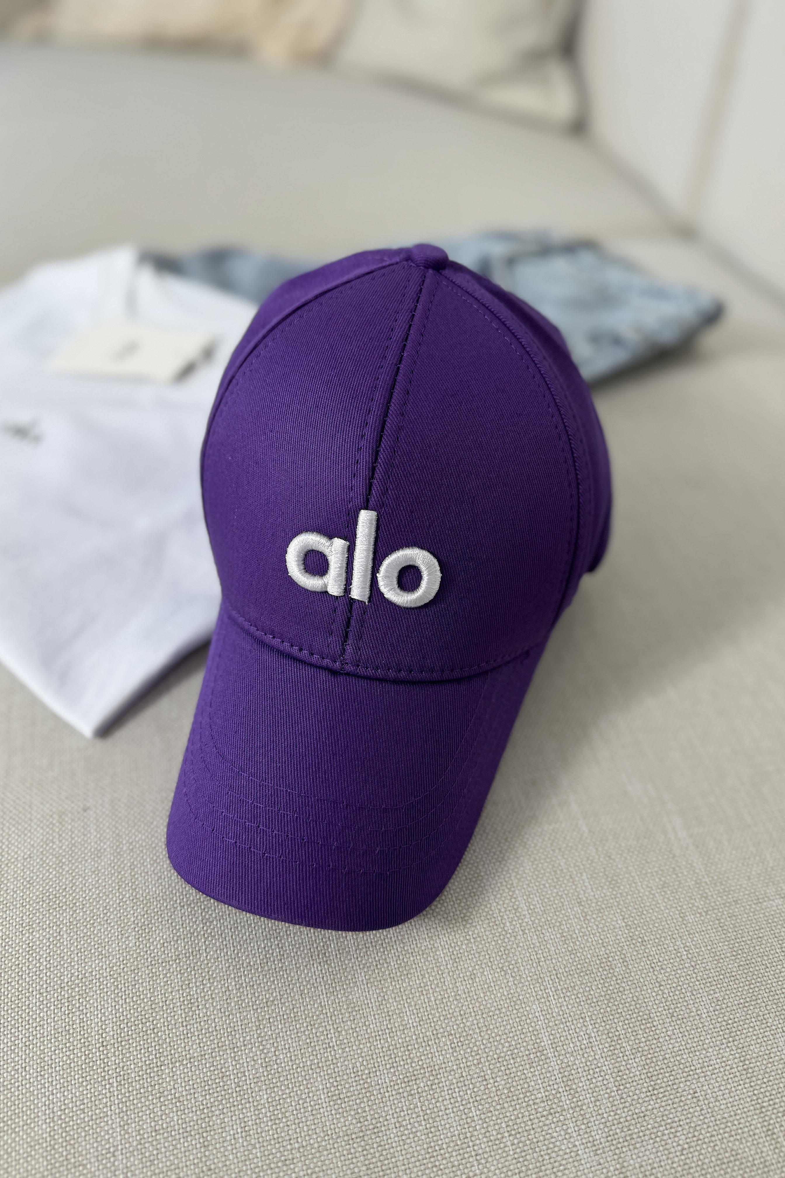 Marka Muadil Logo Baskılı Unisex Spor Şapka Mor