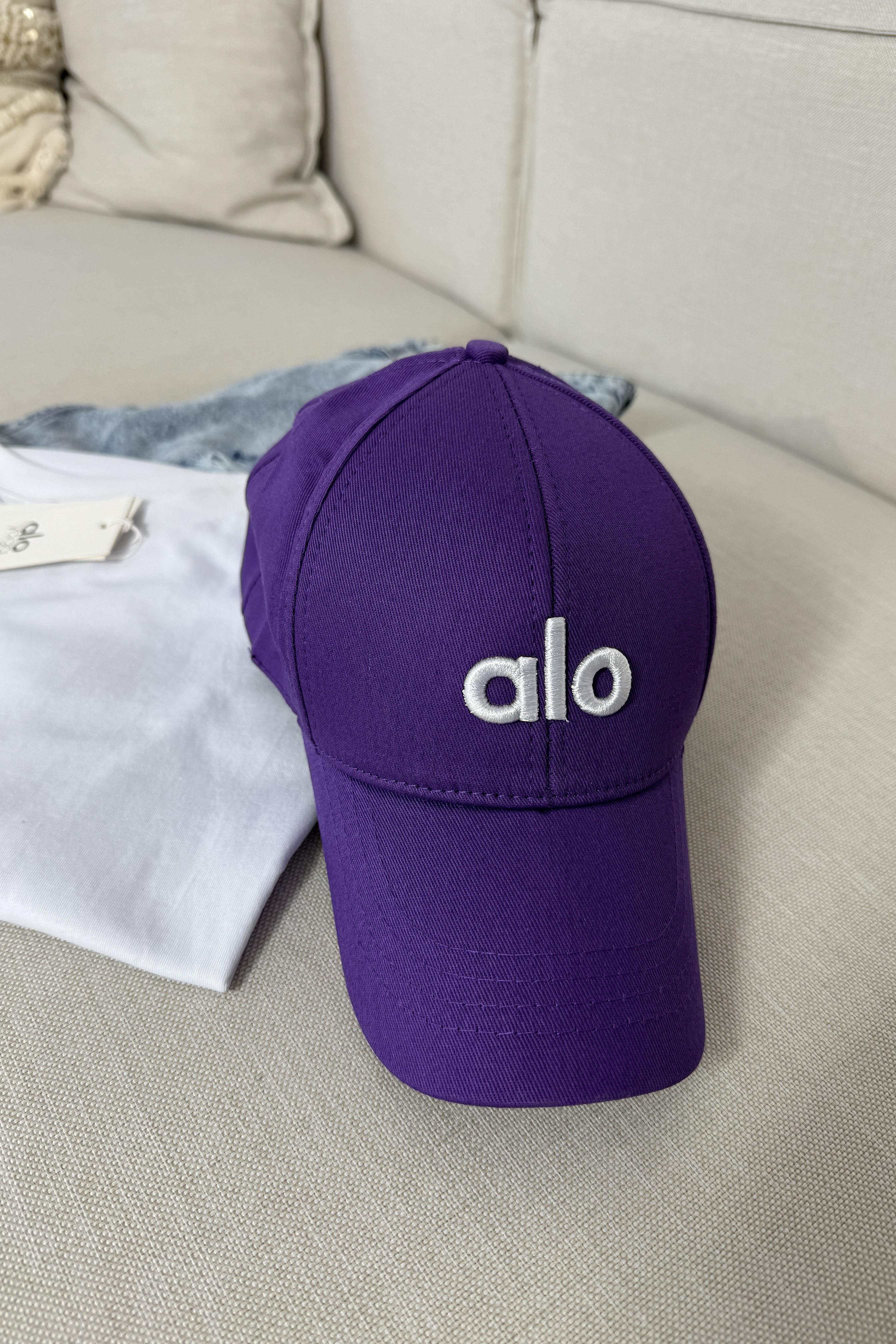 Marka Muadil Logo Baskılı Unisex Spor Şapka Mor