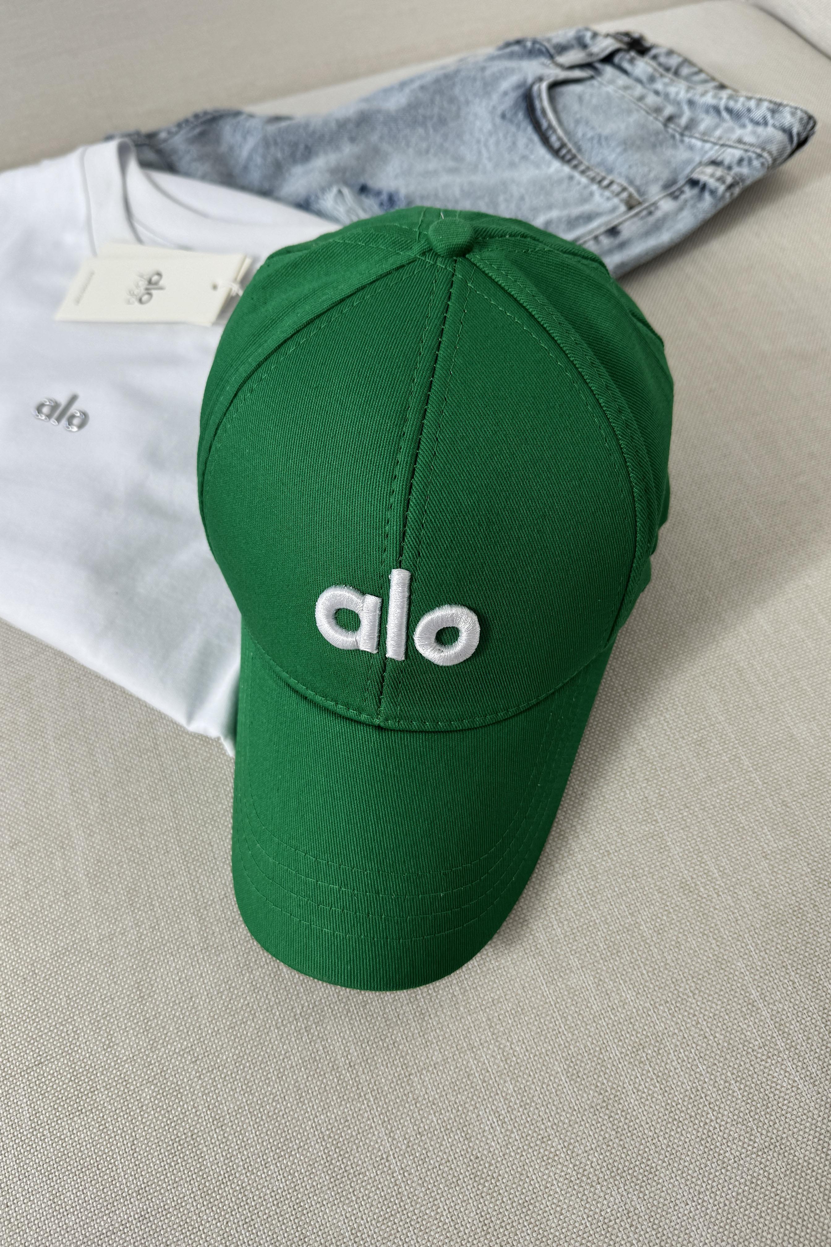 Marka Muadil Logo Baskılı Unisex Spor Şapka Yeşil