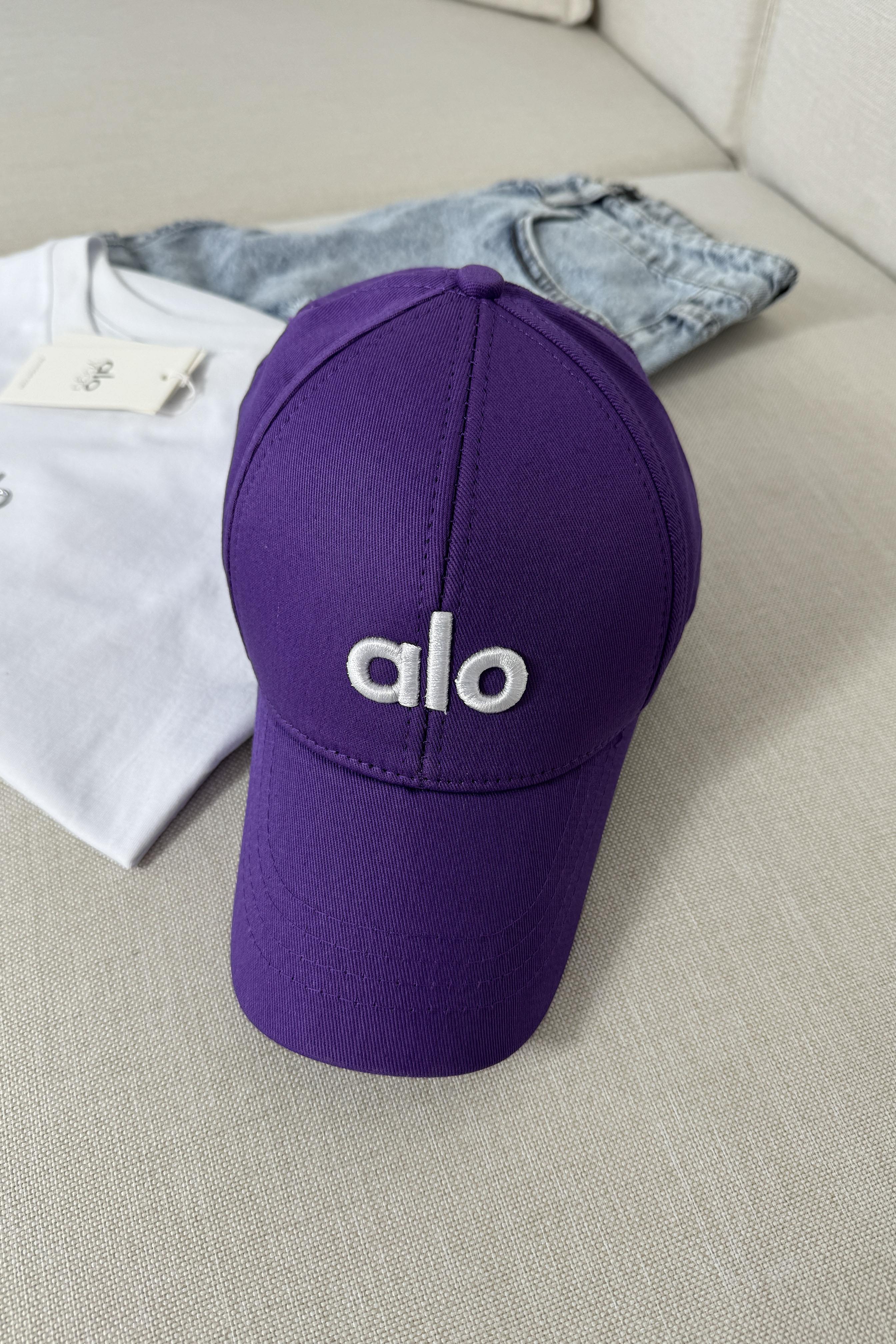 Marka Muadil Logo Baskılı Unisex Spor Şapka Mor