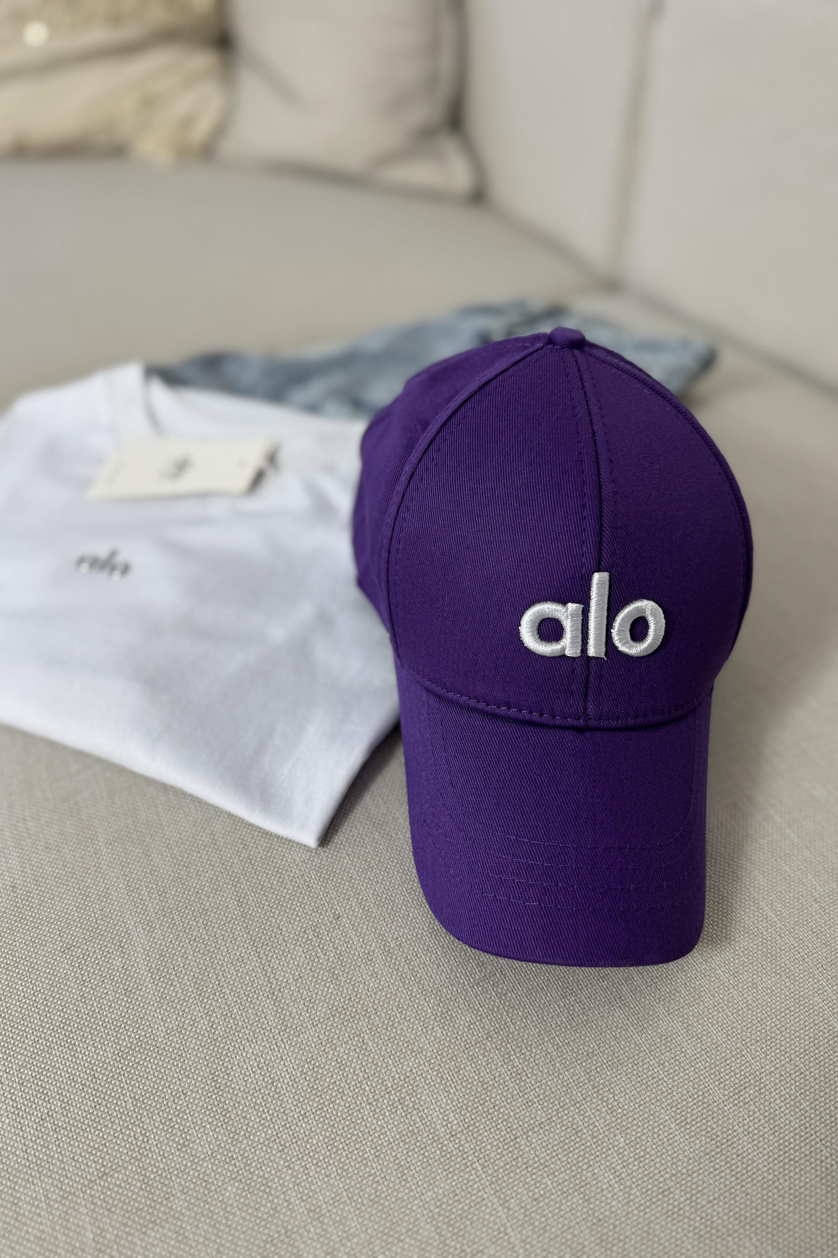 Marka Muadil Logo Baskılı Unisex Spor Şapka Mor