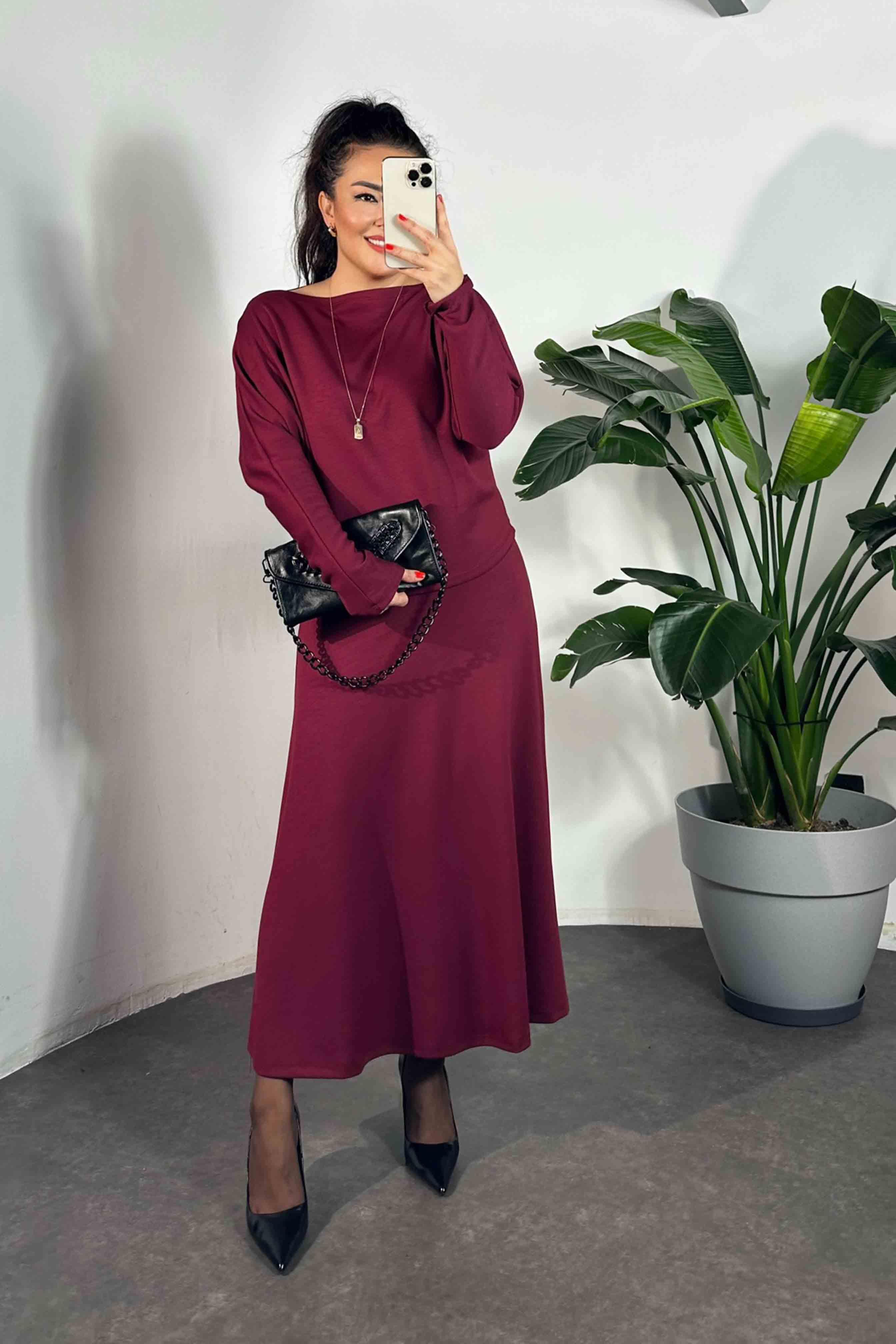 Modal Kumaş İkili Takım Bordo