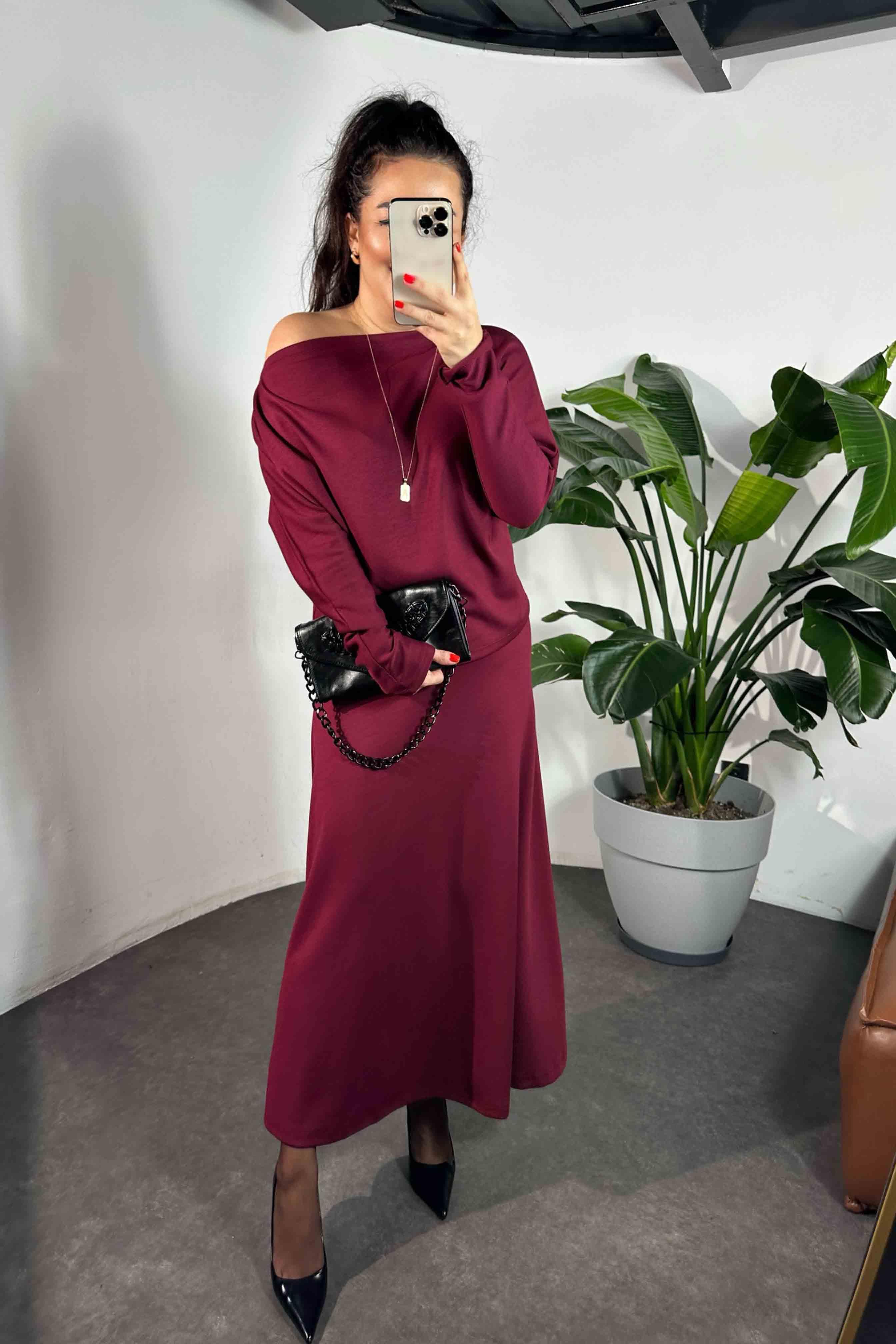 Modal Kumaş İkili Takım Bordo