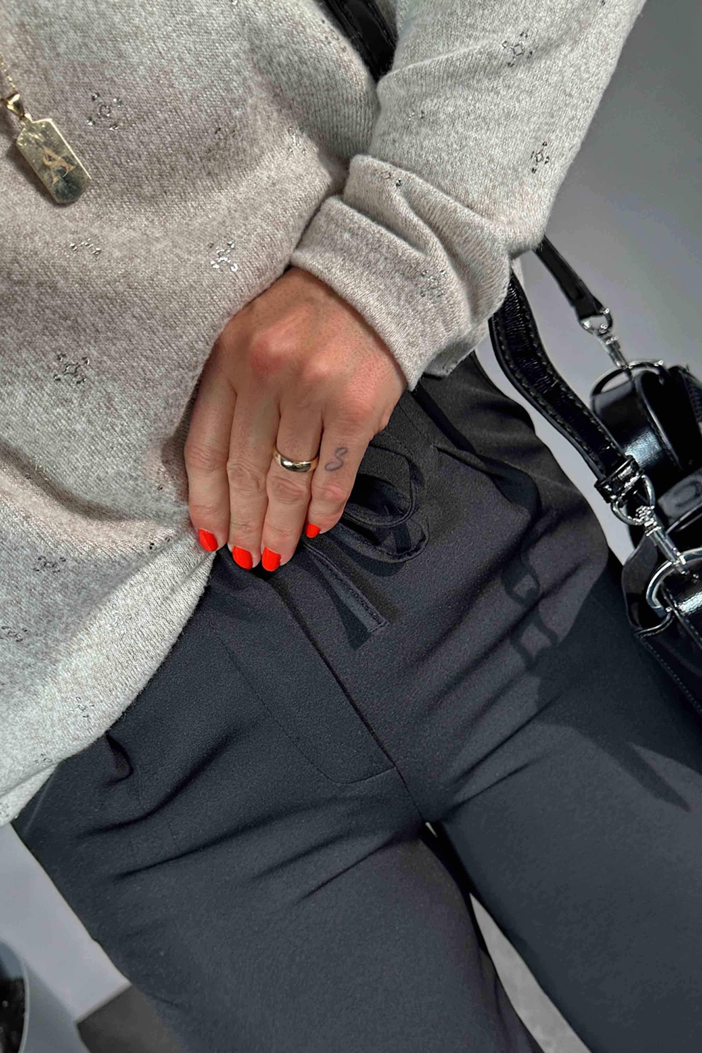 Orijinal Model Beli İp Bağlamalı Palazzo Pantolon Siyah