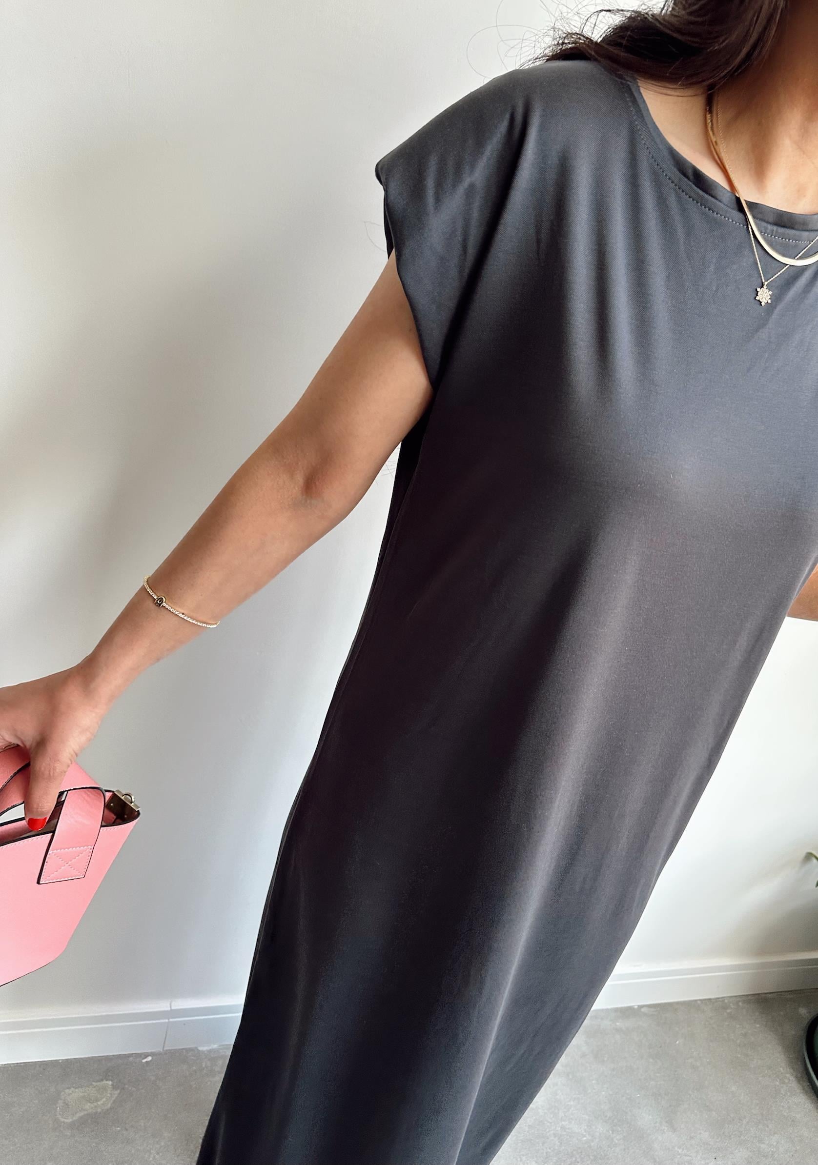 Oysh Vatkalı Tensel Elbise Antrasit