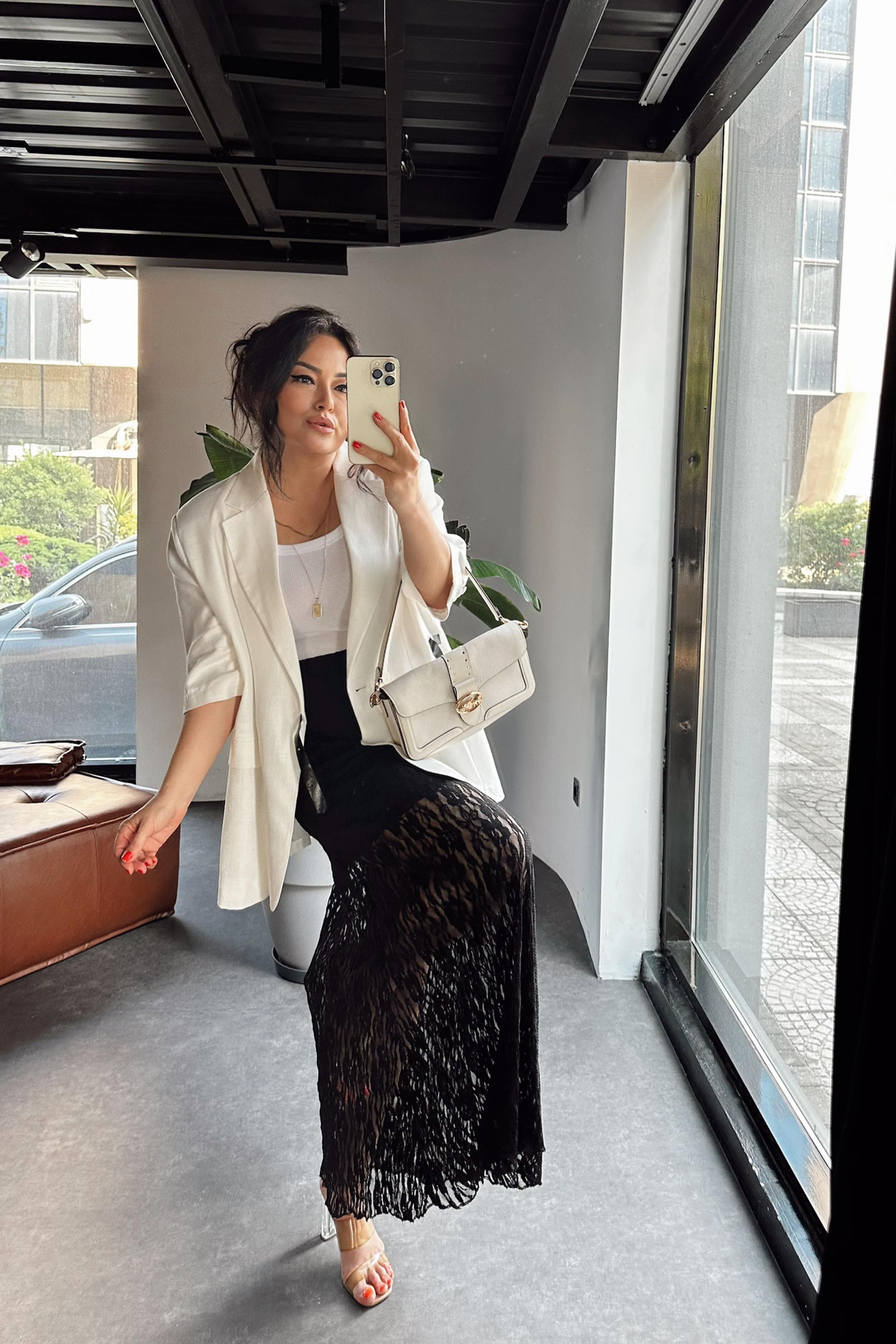 Premium Kalite Astar Detay Maxi Dantel Etek Siyah