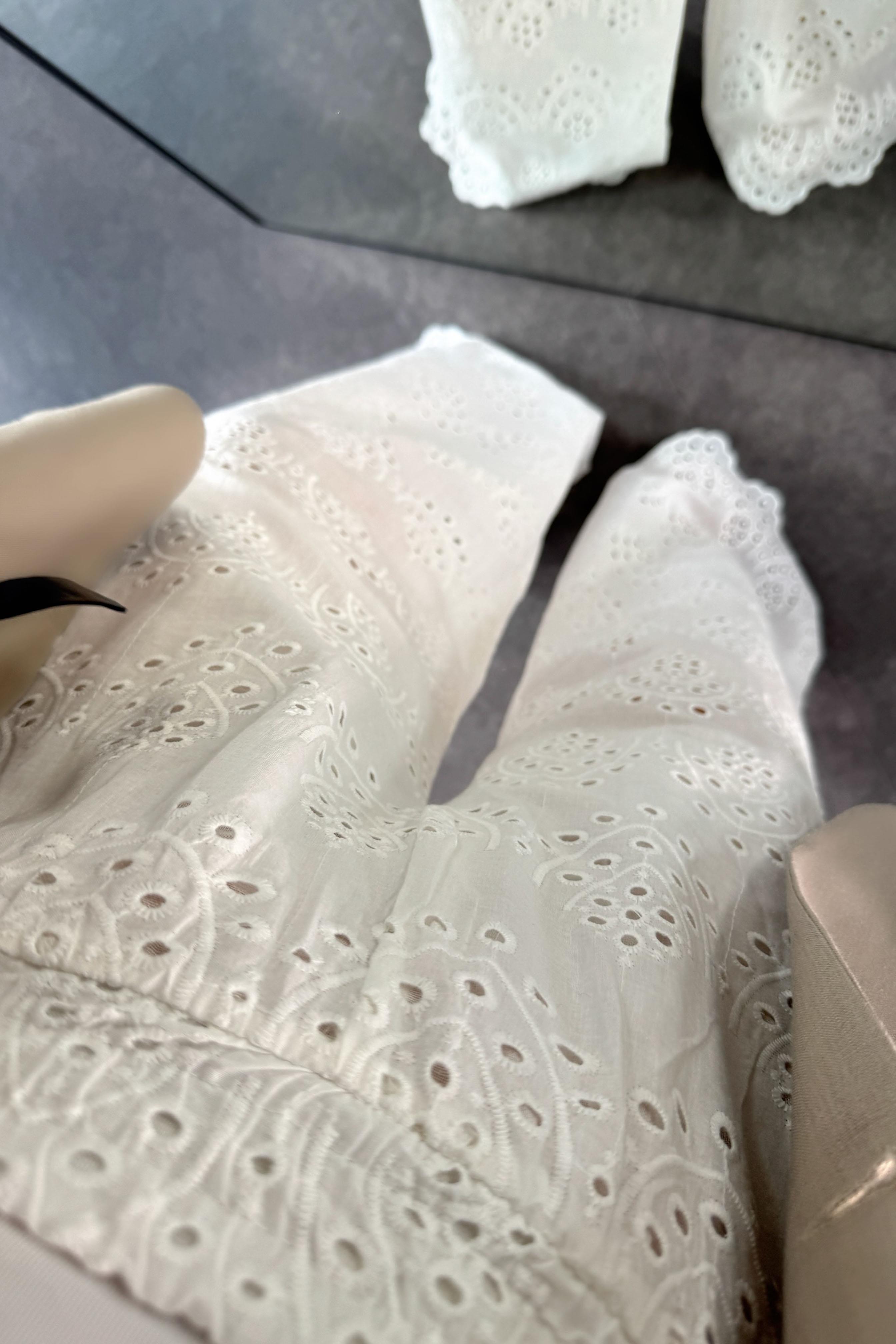 Premium Kalite Astar Detaylı Fisto Palazzo Pantolon Beyaz