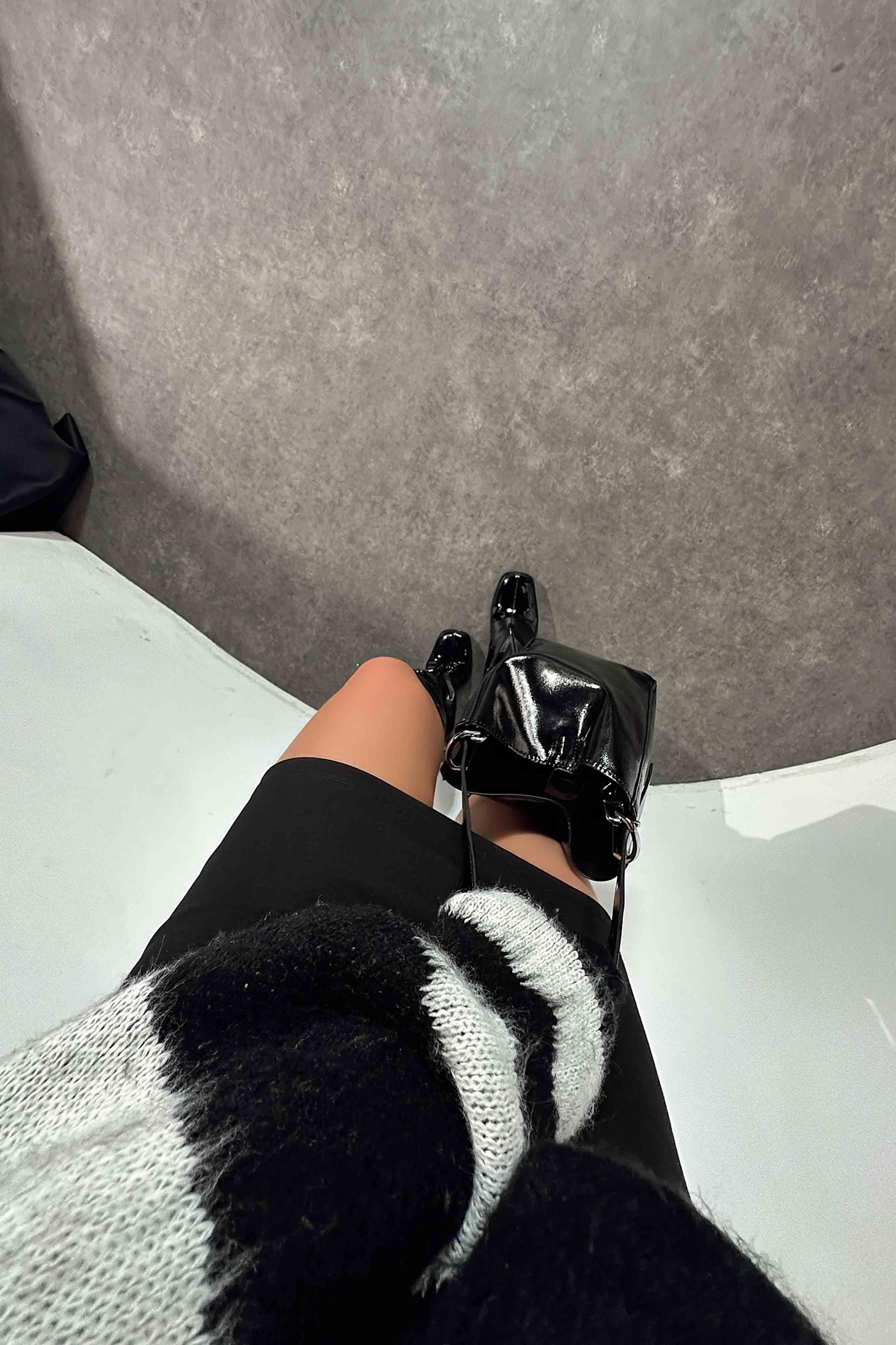 Premium Kalite Çelik Örme Mini Etek Siyah