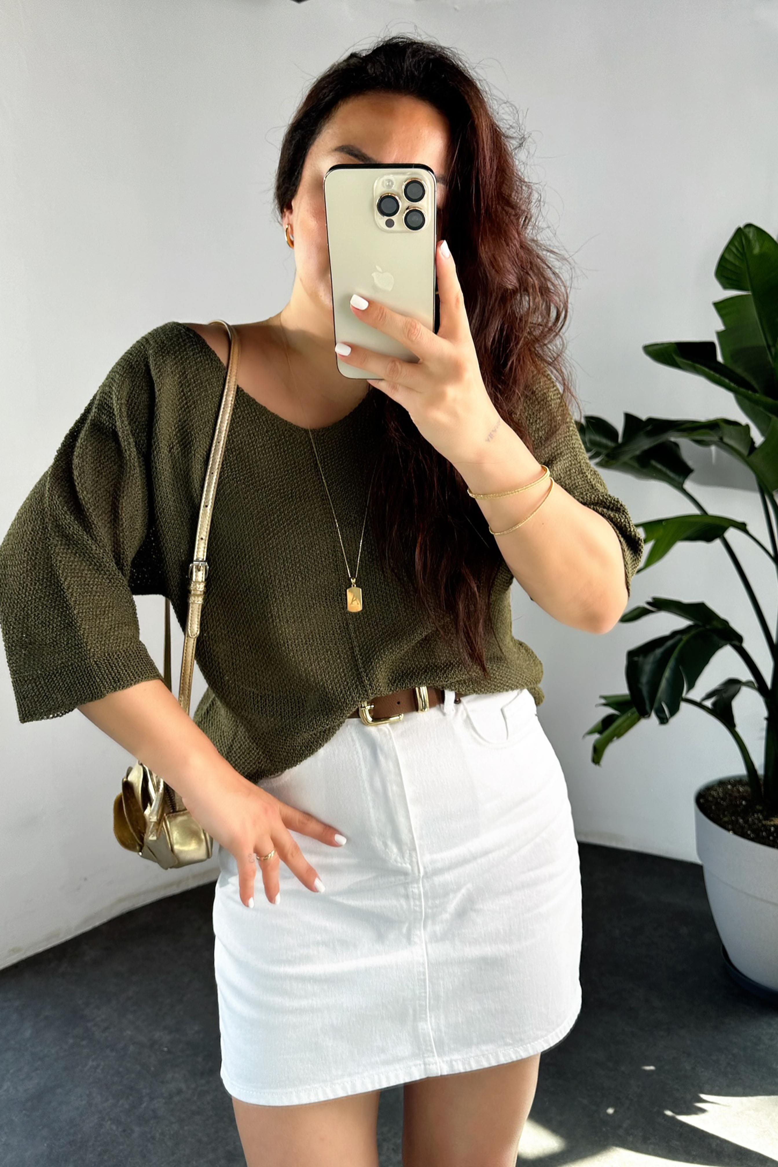 Premium Kalite Elit Triko Merserize Bluz Haki