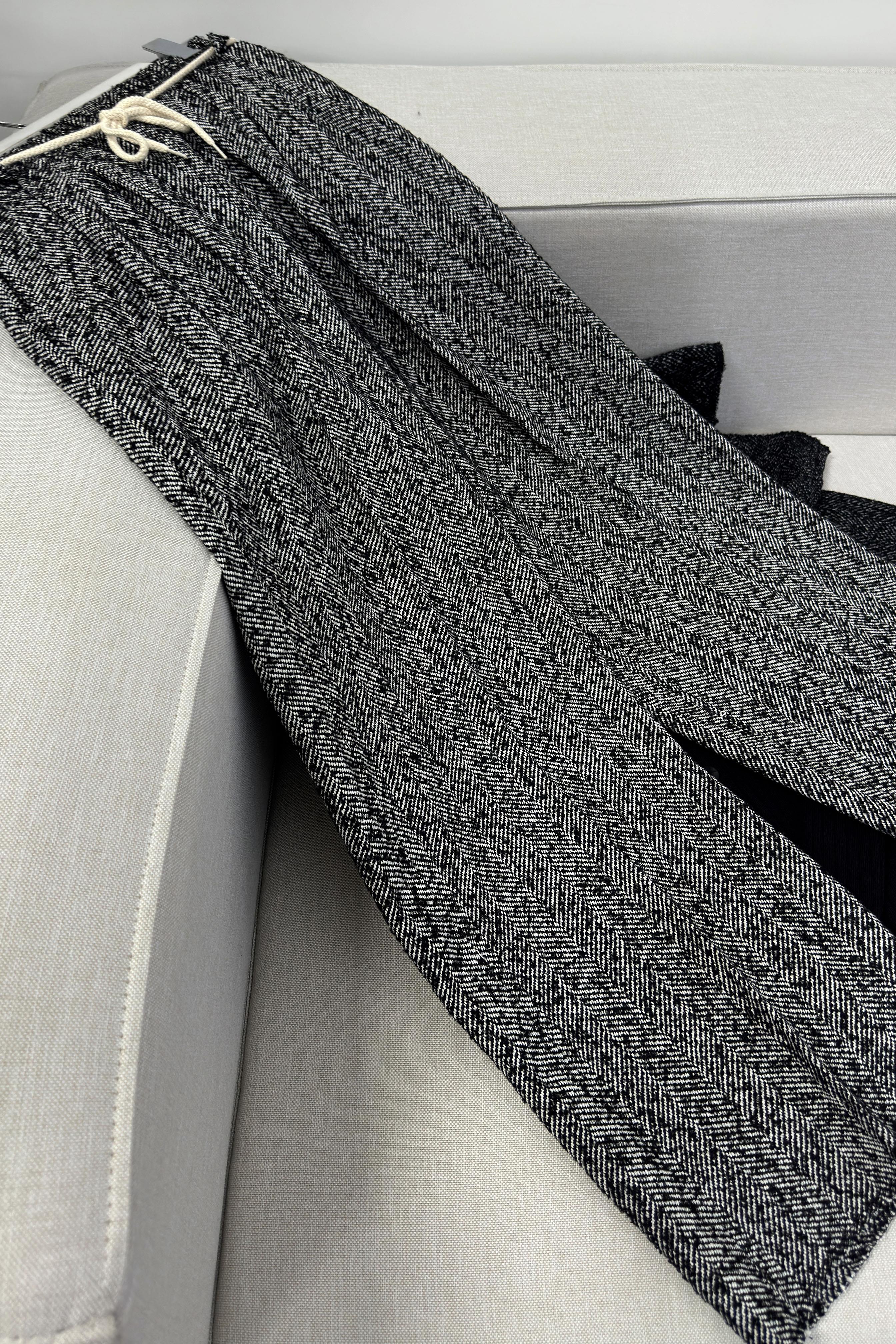 Premium Kalite İp Bağlamalı Kaşe Çımalı Pantolon Gri