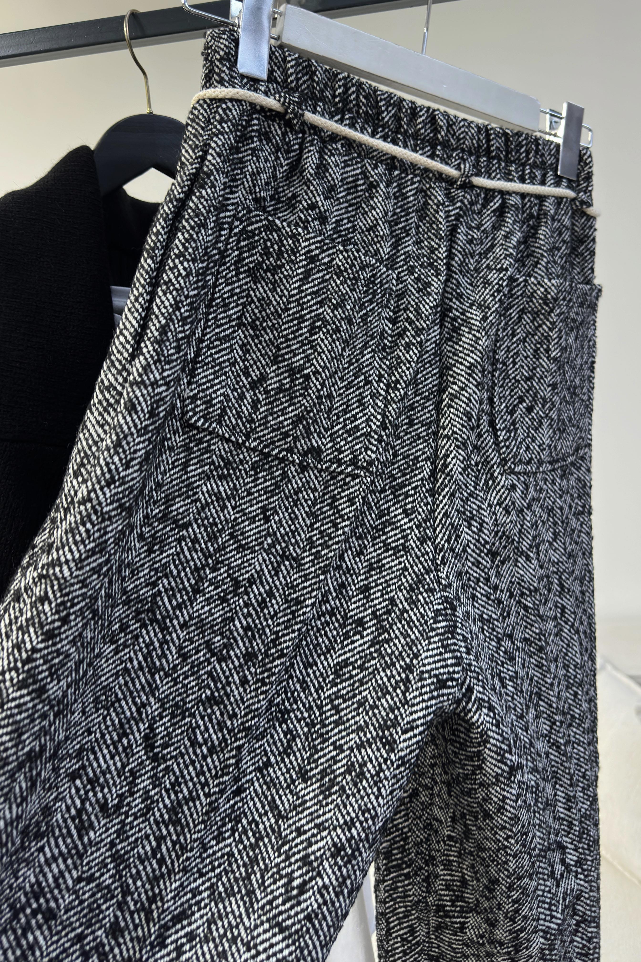 Premium Kalite İp Bağlamalı Kaşe Çımalı Pantolon Gri