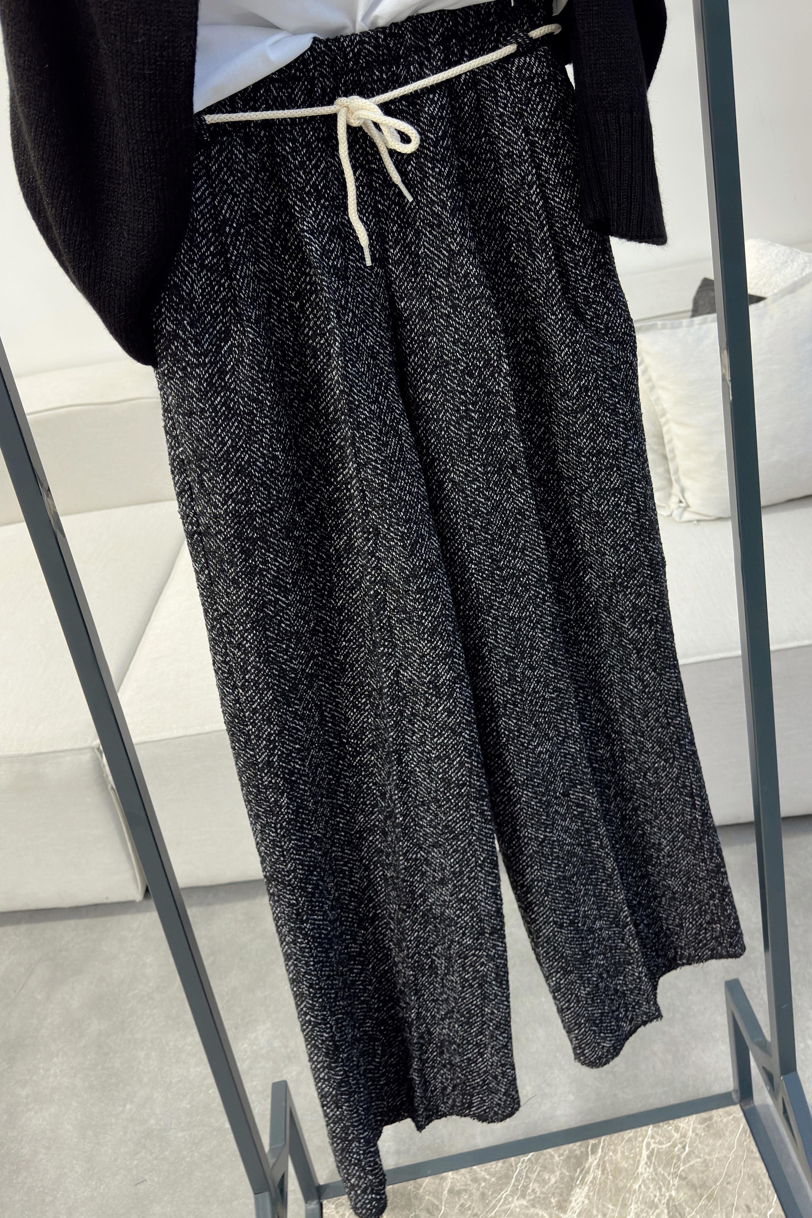 Premium Kalite İp Bağlamalı Kaşe Çımalı Pantolon Antrasit