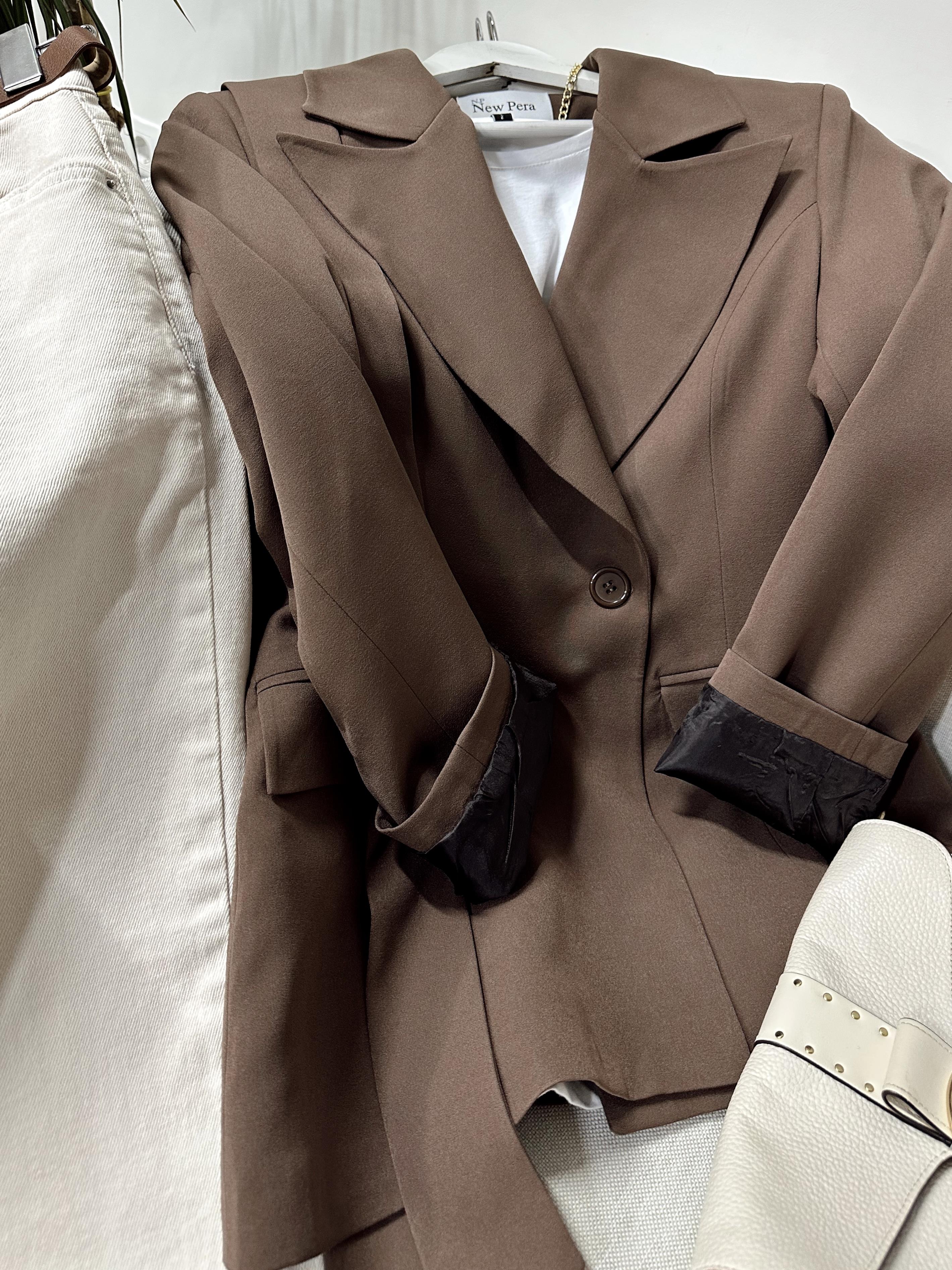 Premium Kalite Saten Astarlı Pera Blazer Ceket