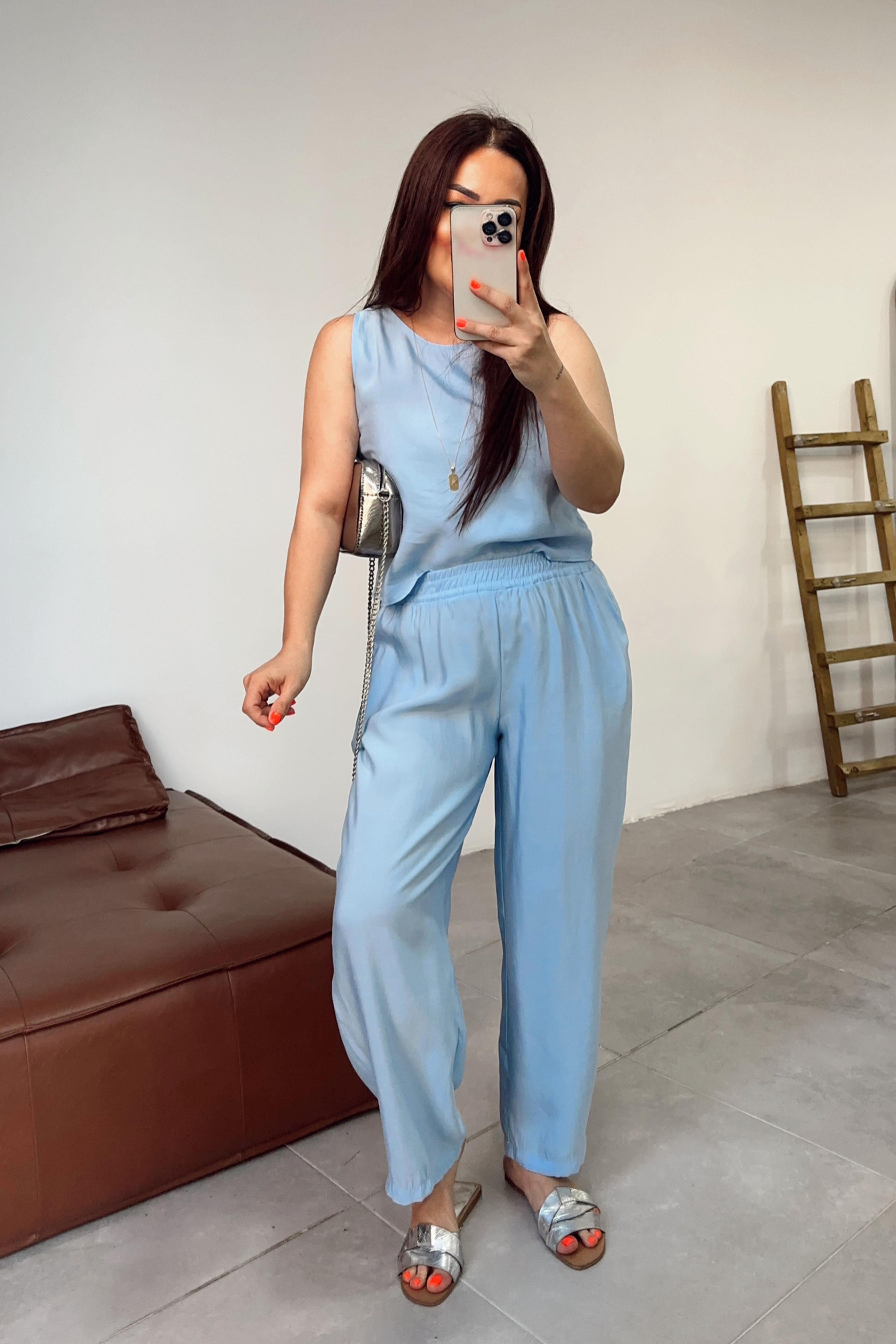 Premium Seri Kolsuz Tensel İkili Takım Bebe Mavisi