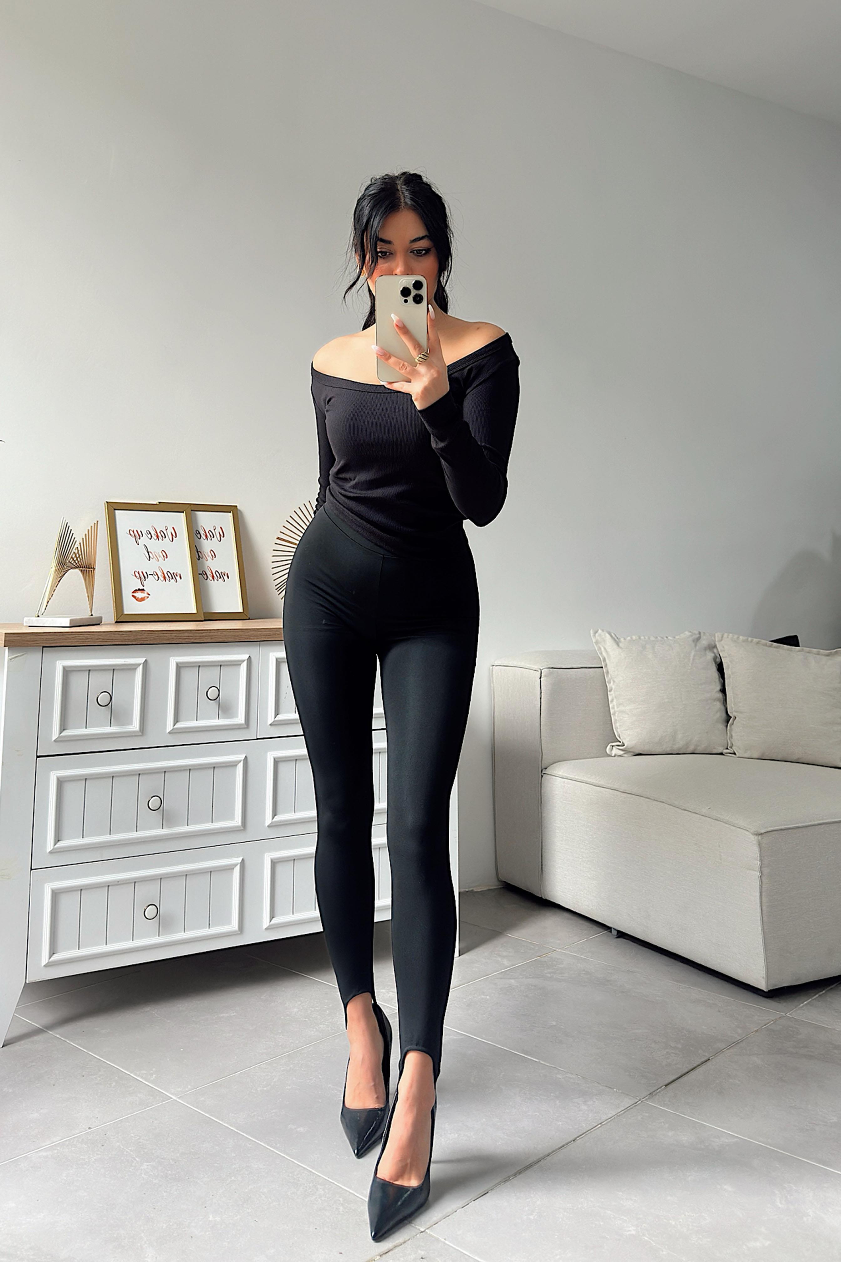 Ultra Yüksek Bel Füzo Tayt Siyah