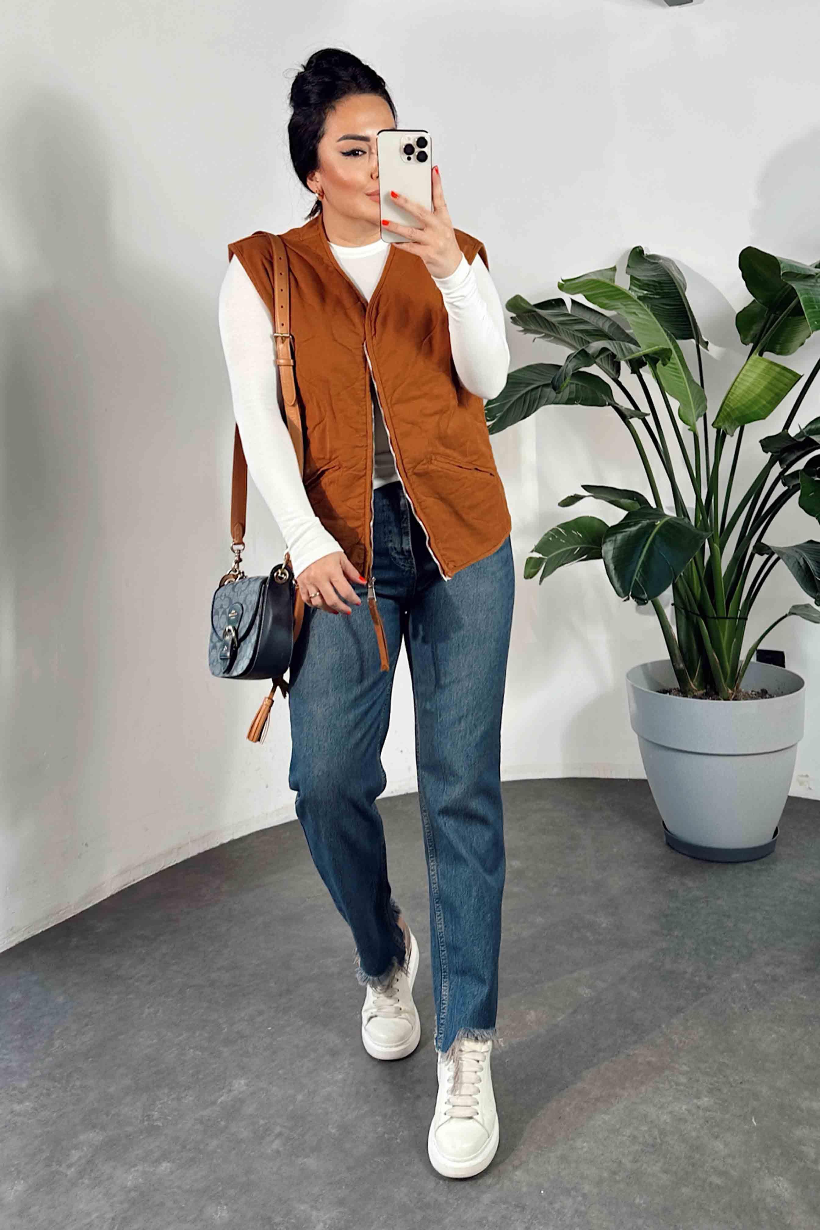 Yüksek Bel Püskül Detay Mom Jean Kadın Pantolon Koyu Mavi