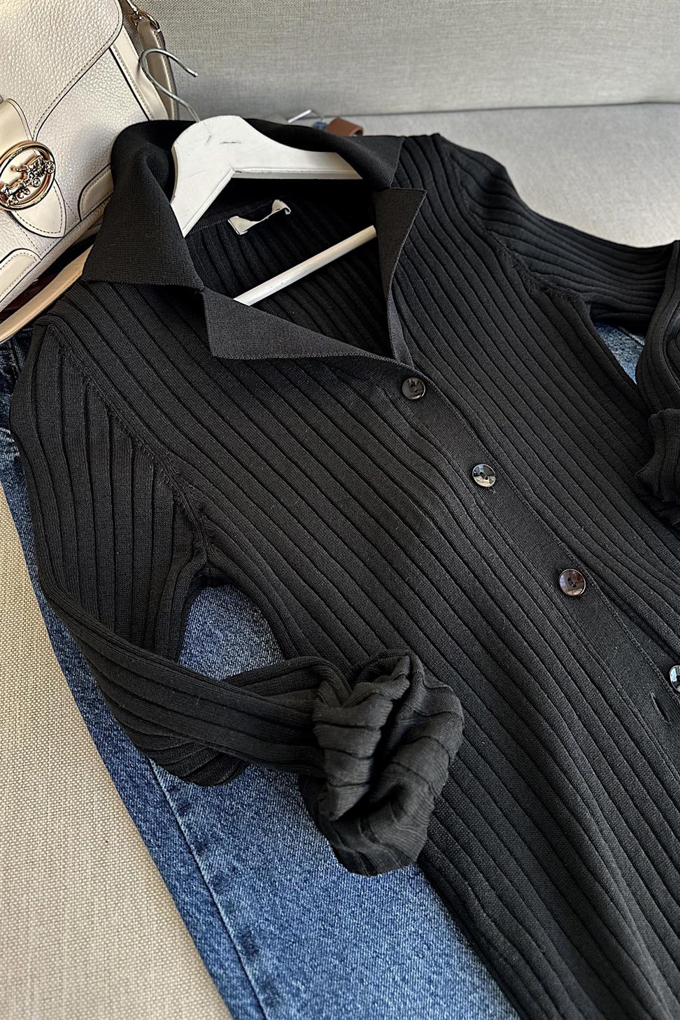 1. Sınıf Kalite Özel Triko Likralı Hırka Siyah