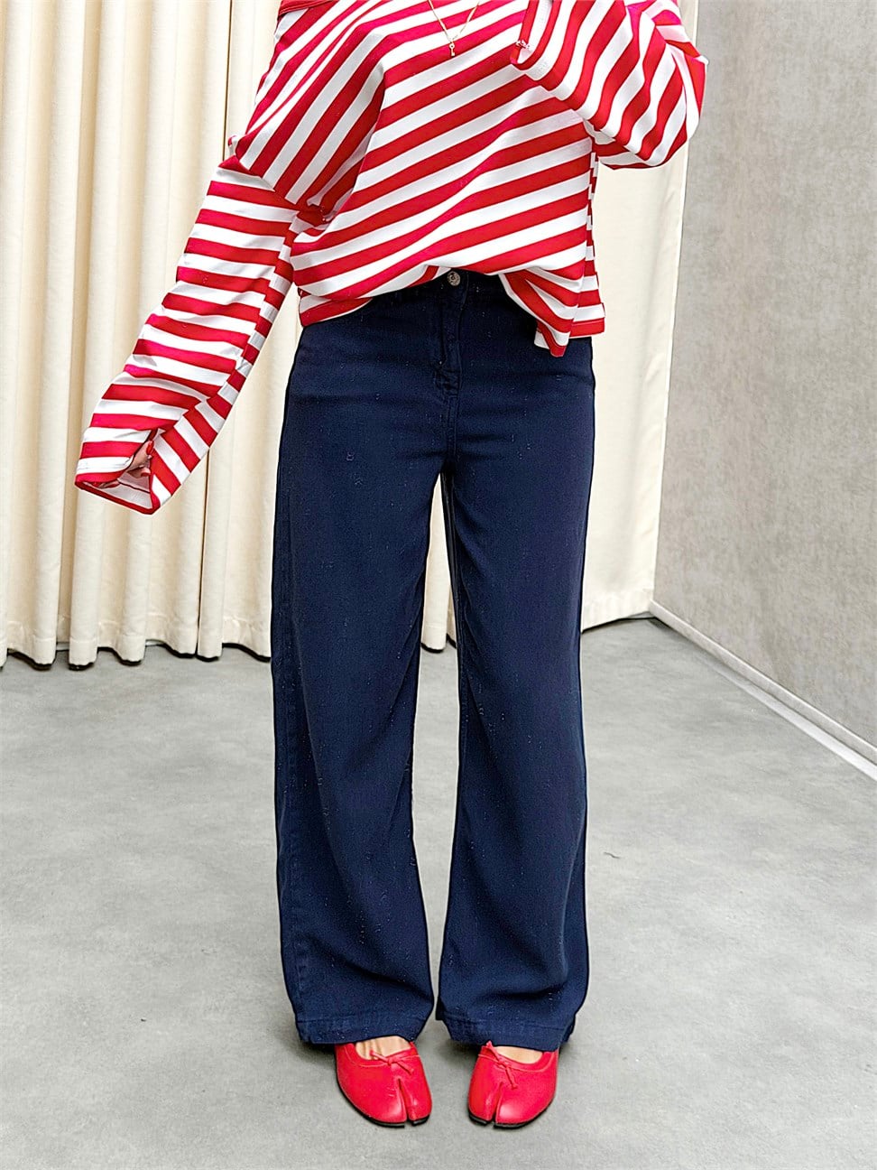 Arves Lacivert Tensel Denim Pantolon