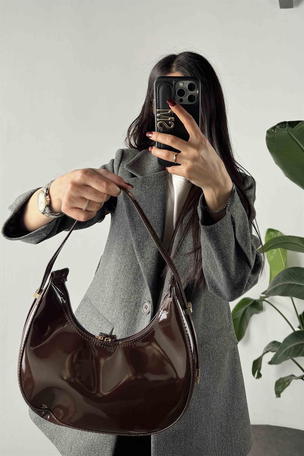 Ayarlanabilir Cherry Rugan Çanta Bitter Kahve