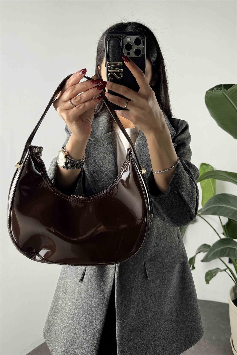 Ayarlanabilir Cherry Rugan Çanta Bitter Kahve