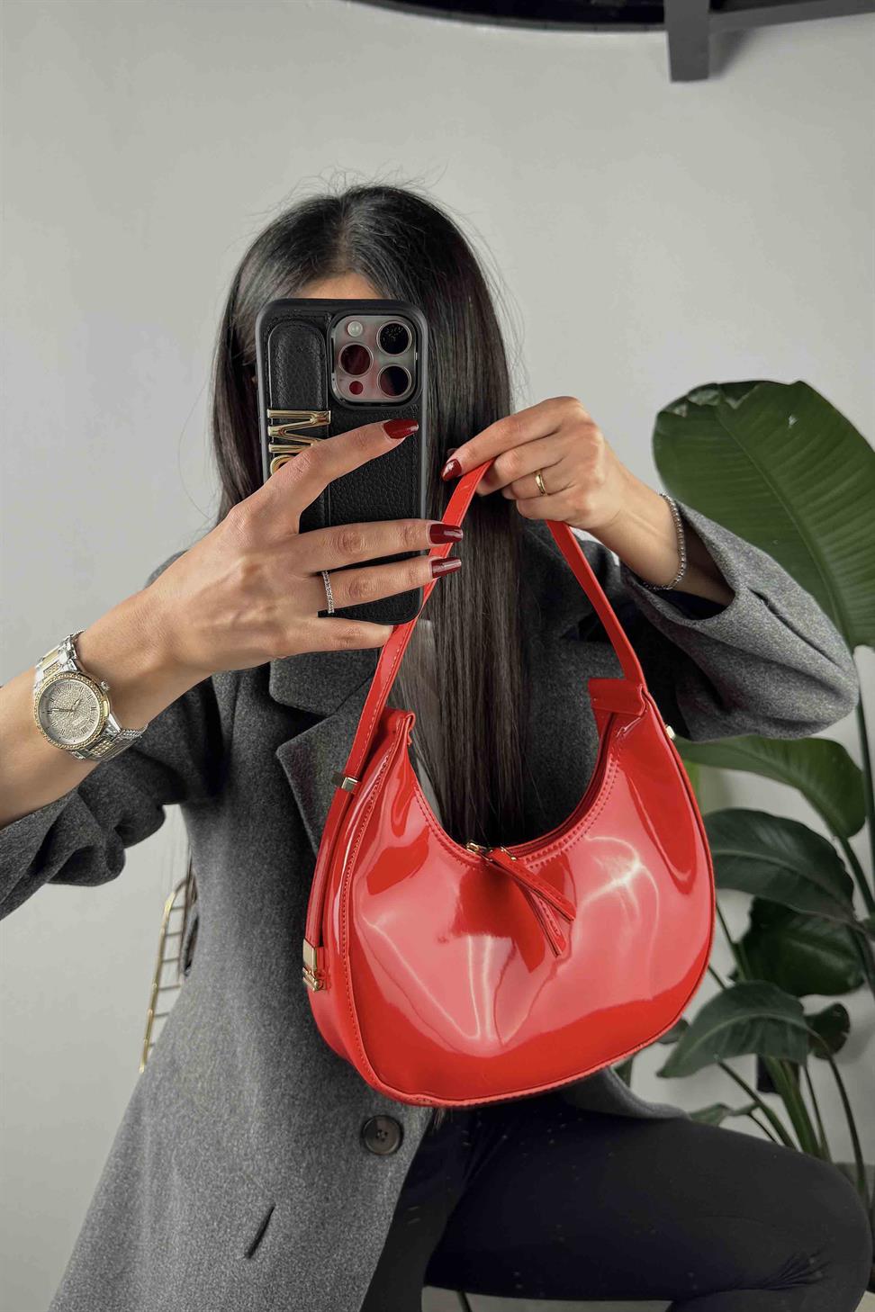 Ayarlanabilir Cherry Rugan Çanta Kırmızı