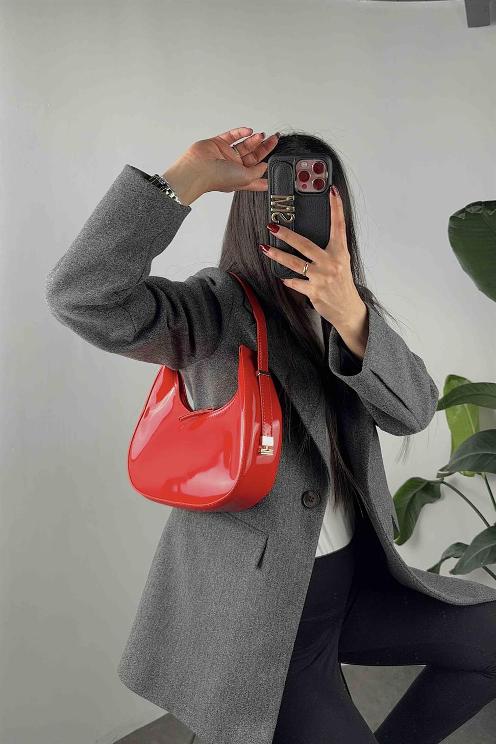 Ayarlanabilir Cherry Rugan Çanta Kırmızı