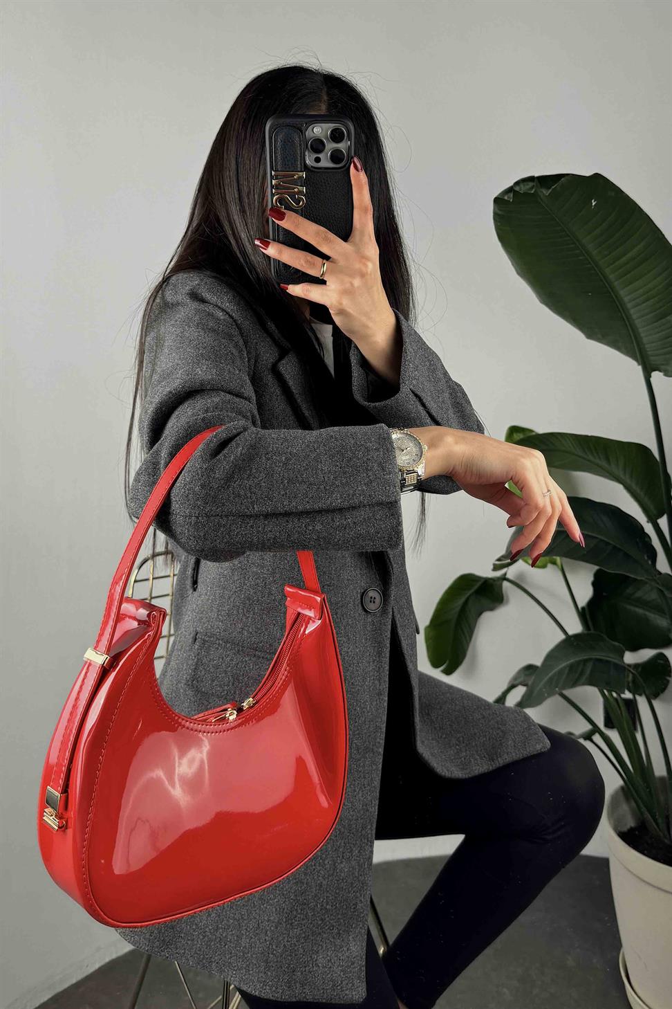 Ayarlanabilir Cherry Rugan Çanta Kırmızı