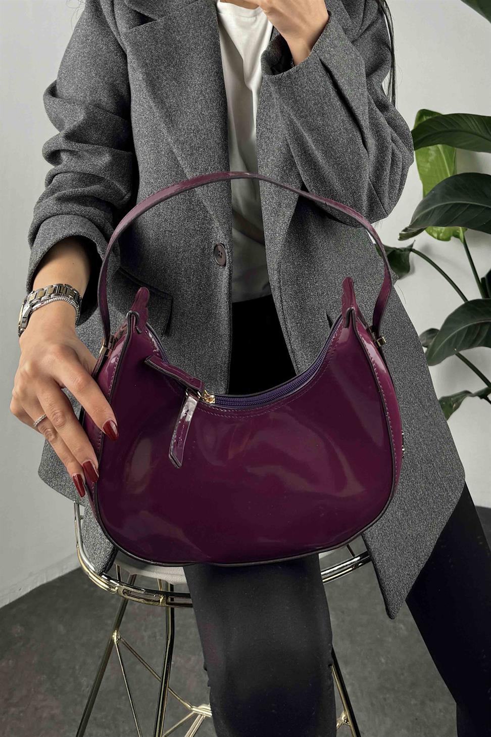 Ayarlanabilir Cherry Rugan Çanta Mürdüm