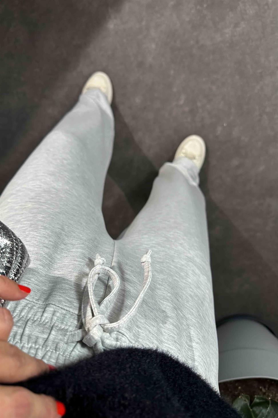 Bel Bağlamalı Cepli Modal Kumaş Pantolon Gri