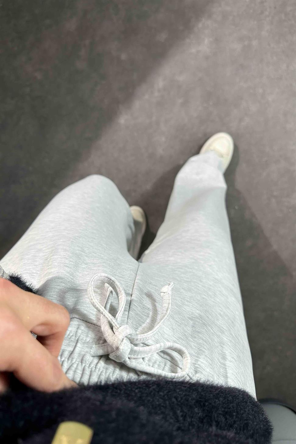 Bel Bağlamalı Cepli Modal Kumaş Pantolon Gri