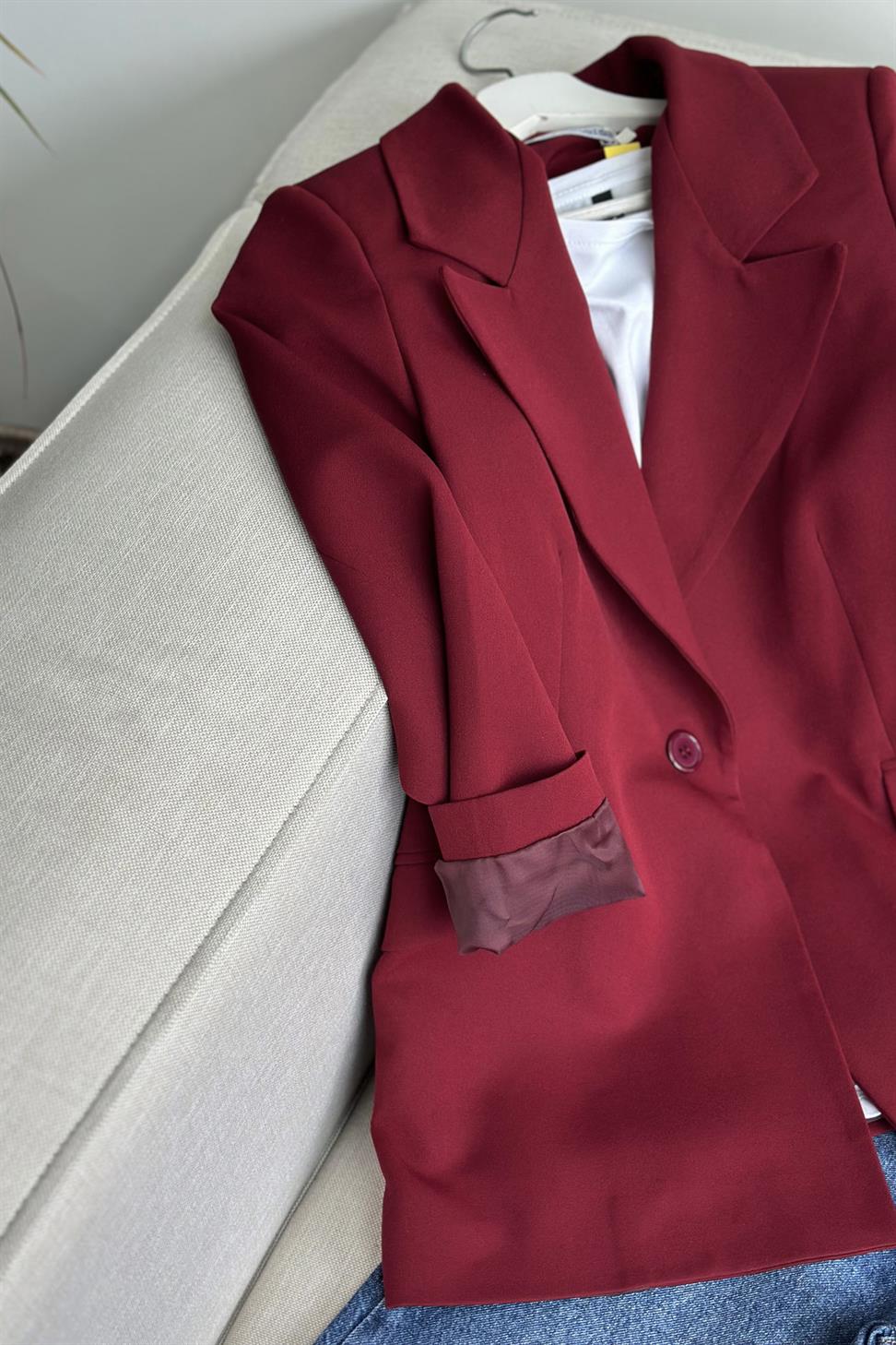 Daldiwon Astarlı Blazer Ceket Bordo