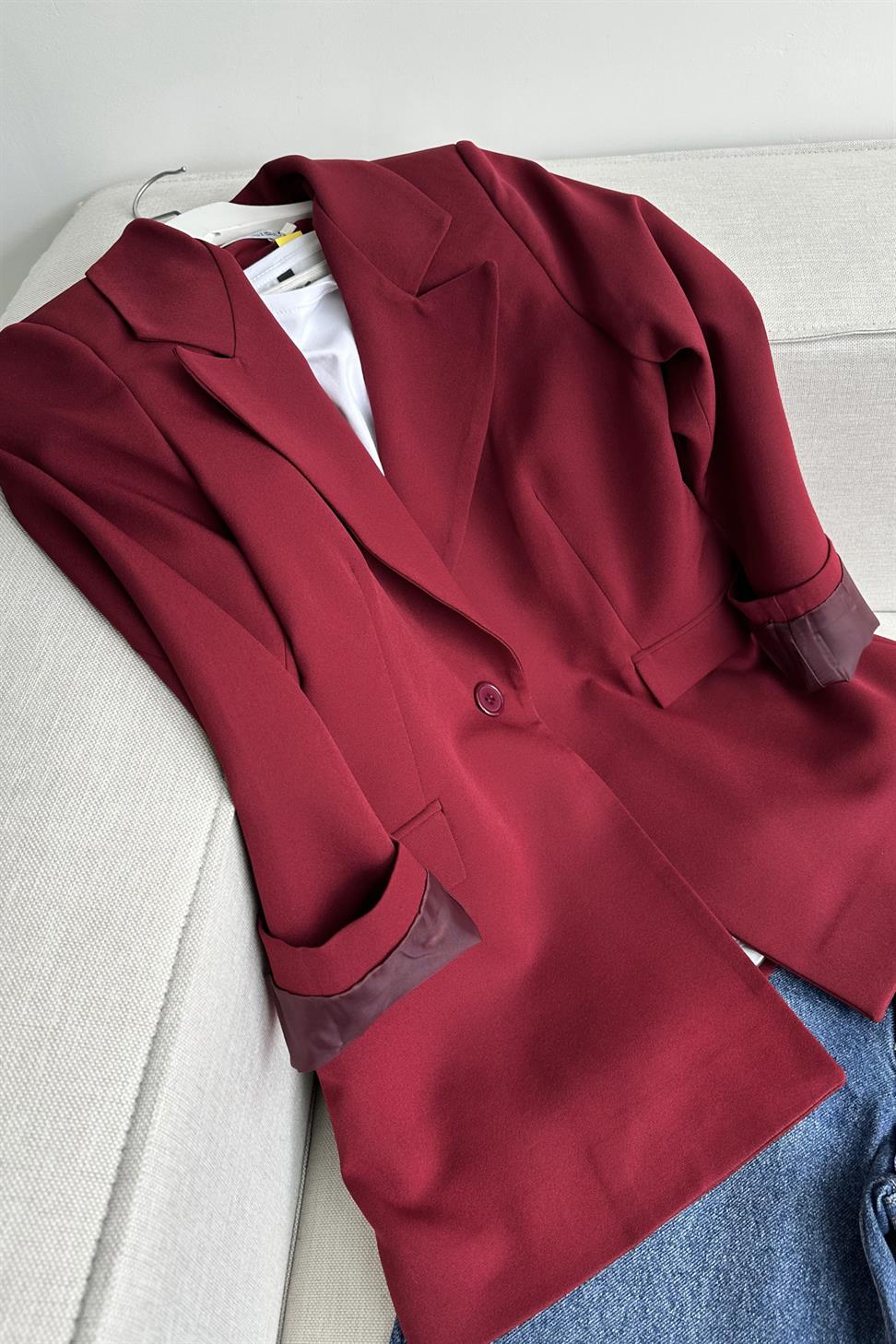 Daldiwon Astarlı Blazer Ceket Bordo