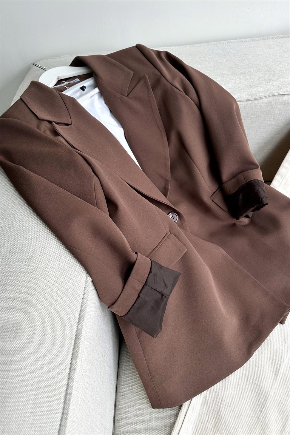 Daldiwon Astarlı Blazer Ceket Kahverengi