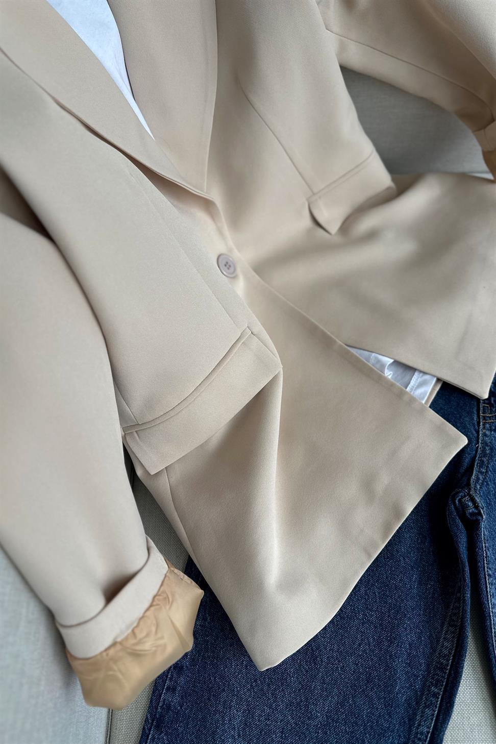 Daldiwon Astarlı Blazer Ceket Taş